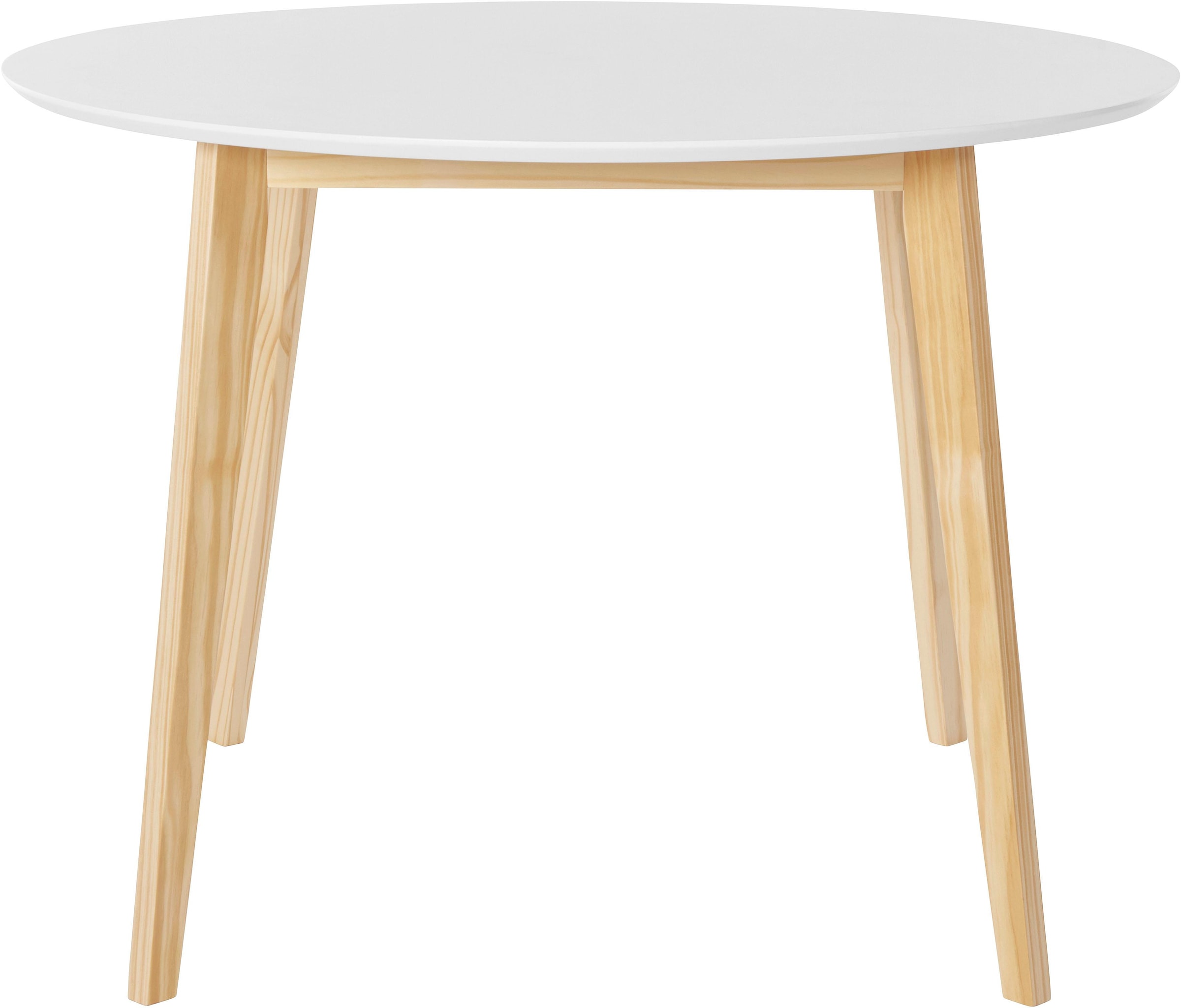 INOSIGN Esstisch »Cody, TOPSELLER!«, (Esstisch, Küchentisch), Beine aus Massivholz, runde MDF-Tischplatte, in 2 Farbvarianten
