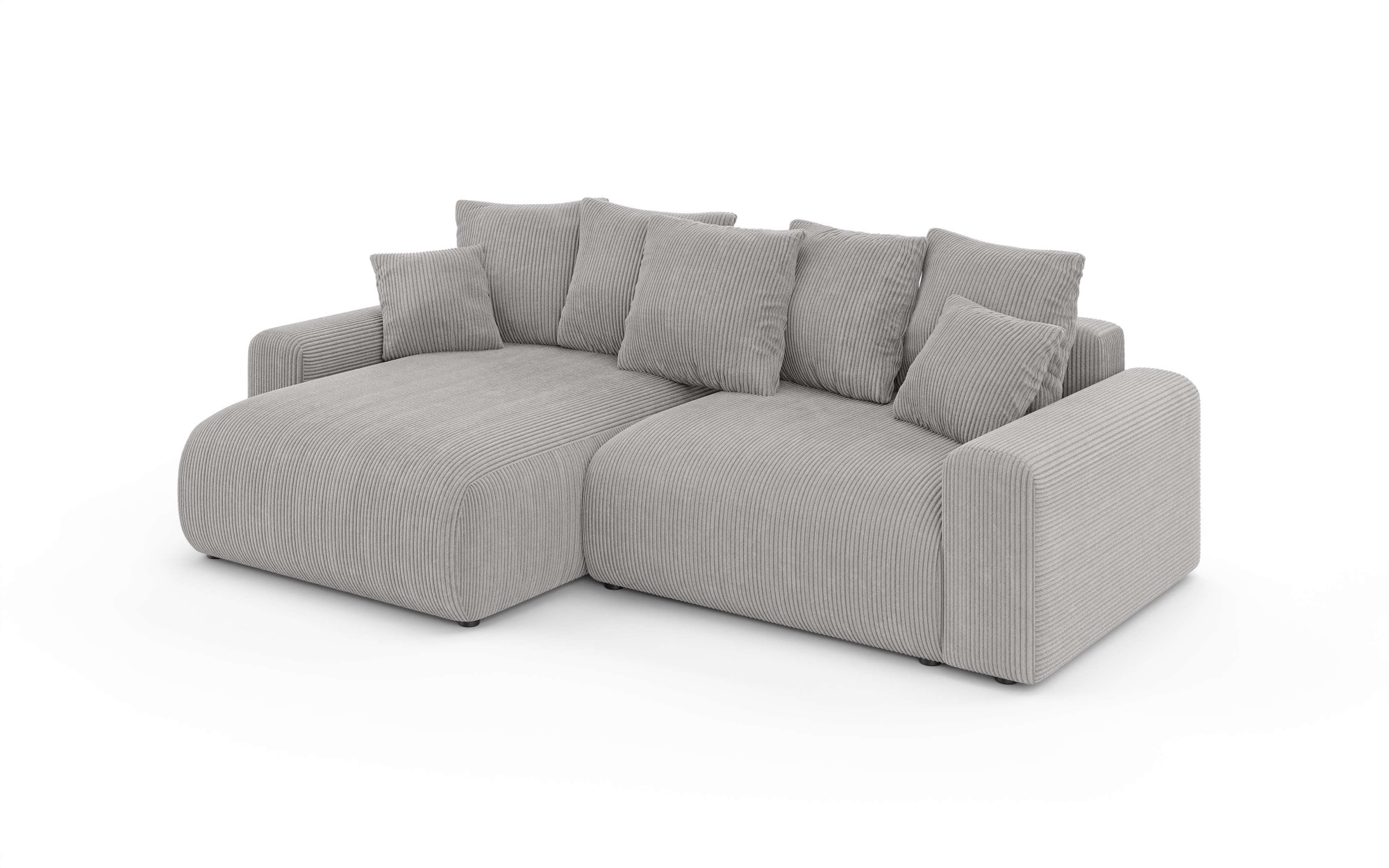 Home affaire Canapé d'angle »LAKESIDE klein mit Bettfunktion und Bettkasten, B/T/H 235/142/84 cm« L-Form, Recamiere beidseitig montierbar, mit Wellenunterfederung