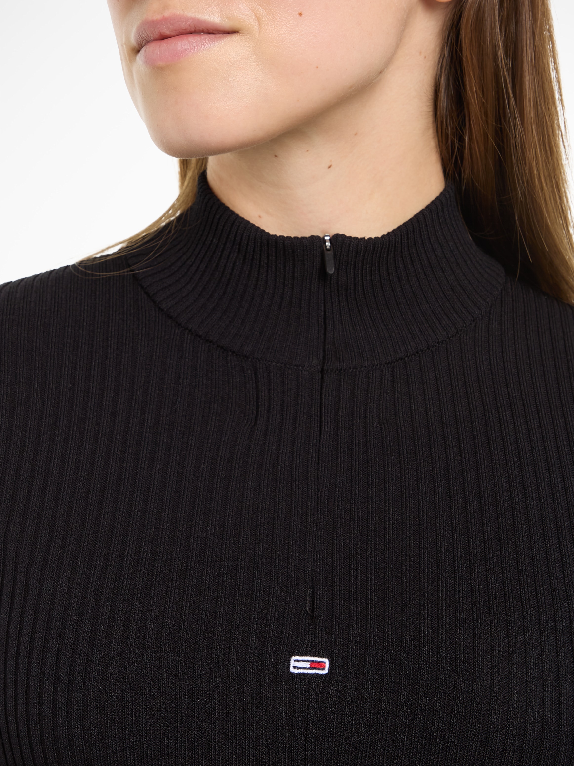 Tommy Jeans Troyer »TJW 1/4 ZIP TECHNICAL RIB«, mit kurzem Reissverschluss