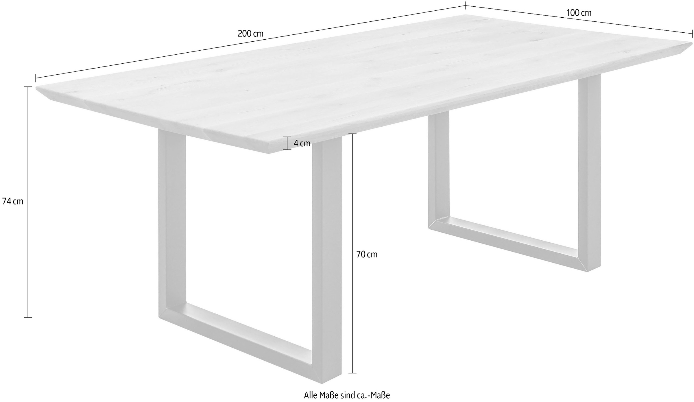 Stolkom Esstisch »Bennet« Eiche Massivholz, Tisch mit Schweizer Kante