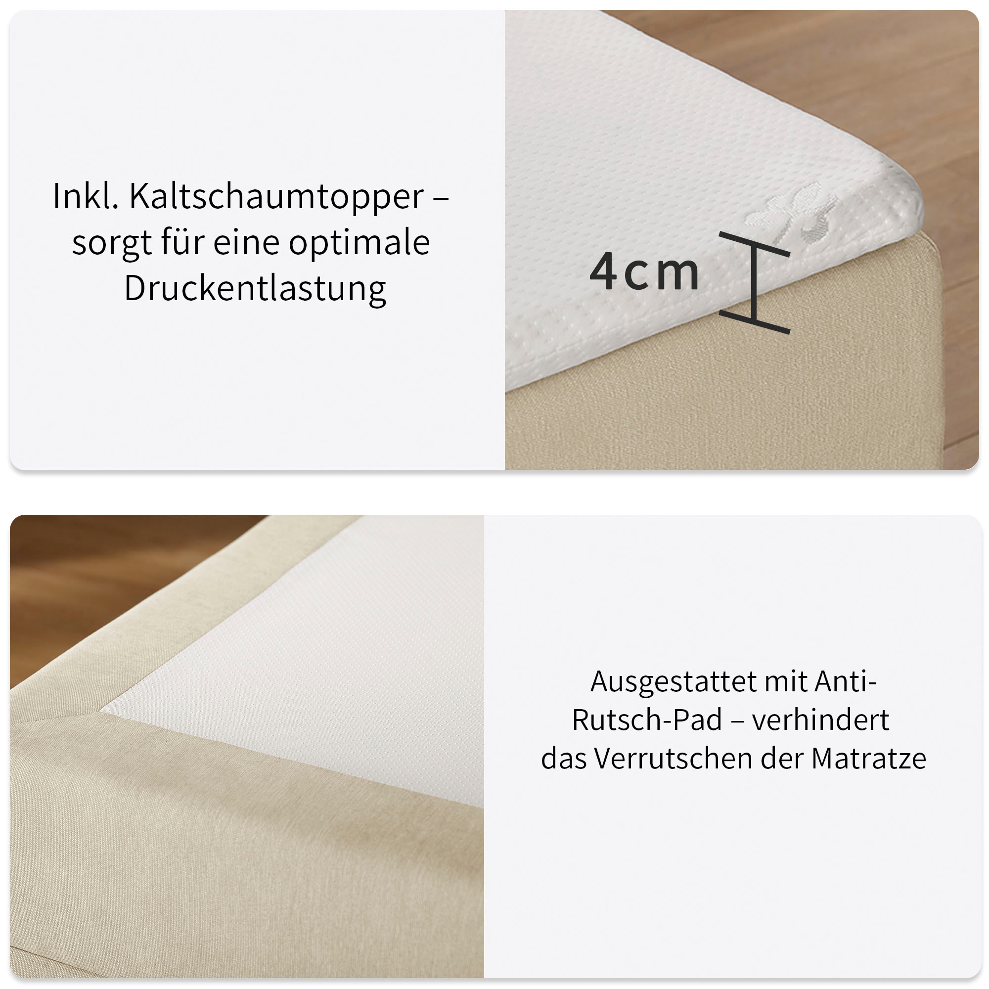 GOODproduct Boxbett »Haileyy inkl. Bettkasten und Topper, Liegefläche 180x200cm« erhältlich in der Grösse 180x200 cm, inkl. Aufbauvideo