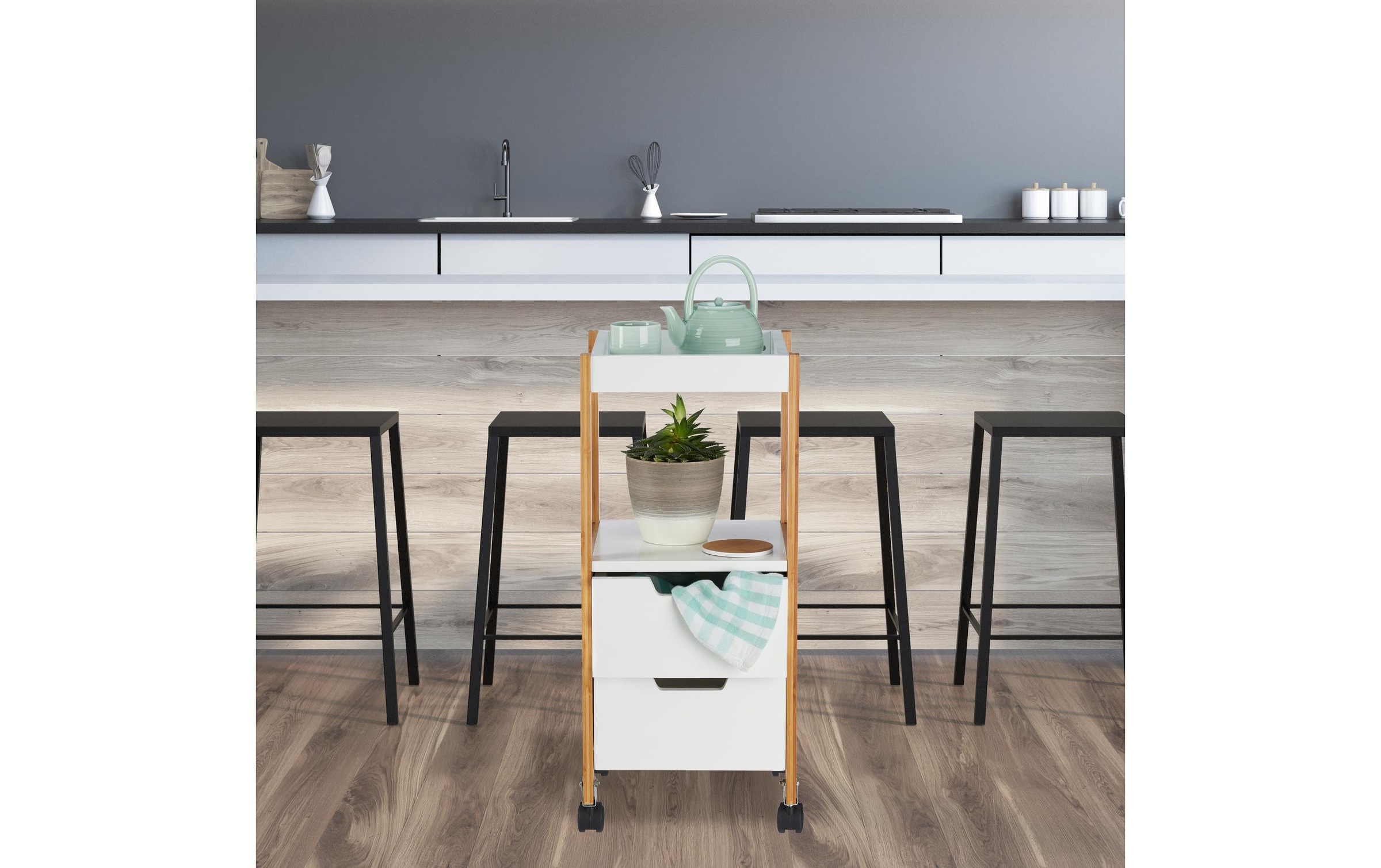 relaxdays Chariot de cuisine »69 x 30 x 30 cm«