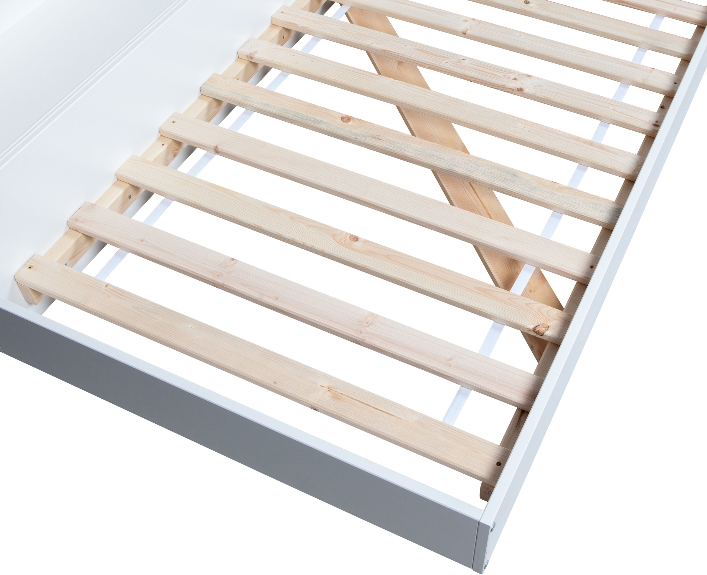 WOOOD Lit de rangement »Connect FSC®-Kiefernholz mit Schiebetür und Stauraum 213x118x60 cm« Facile à monter, dimension du matelas 90x200 cm, entretien facile