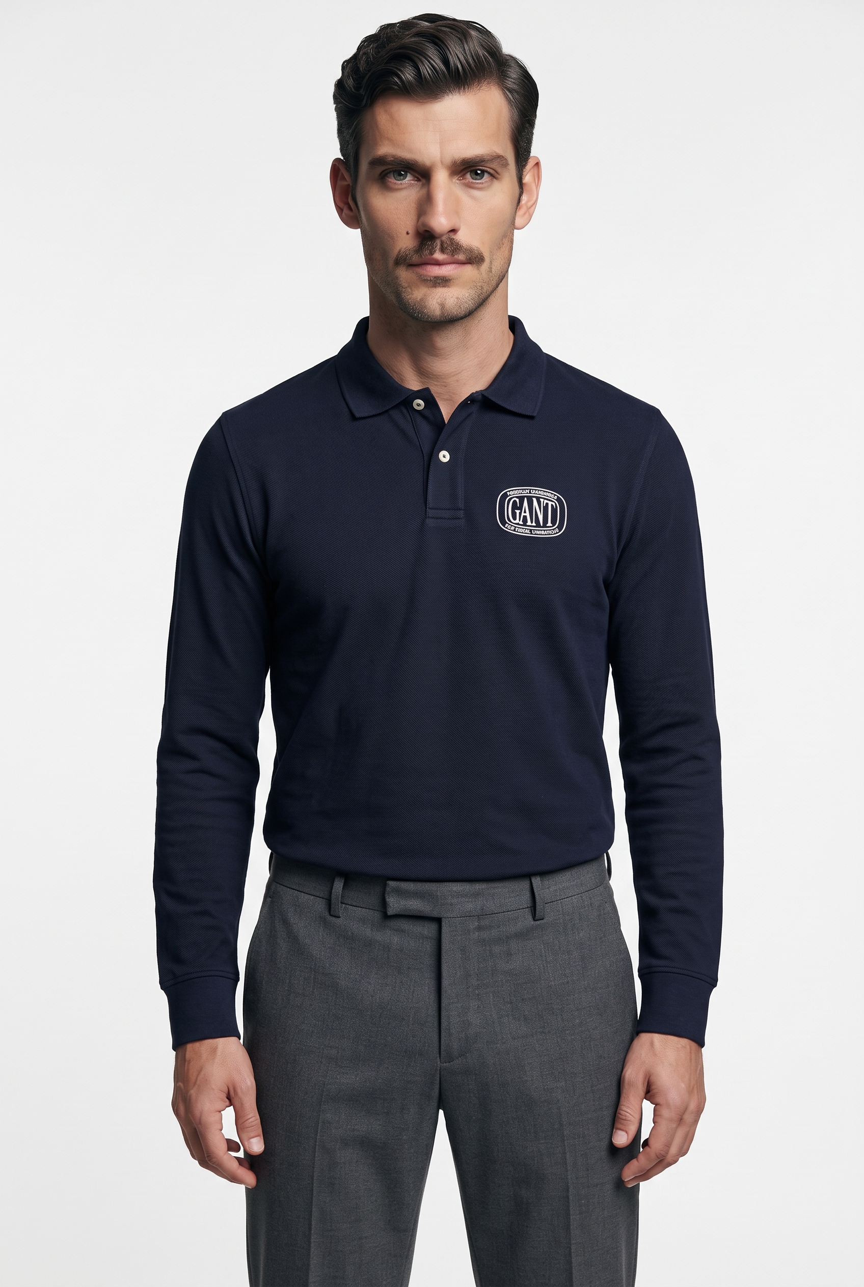 Image of Gant Langarm-Poloshirt "GRAPHIC LONGSLEEVE"