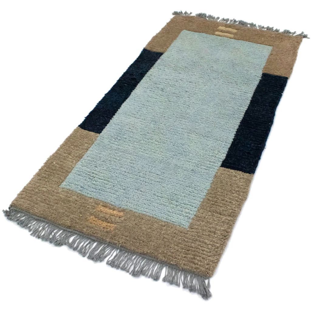 morgenland Wollteppich »Nepal Teppich handgeknüpft blau«, rechteckig, handgeknüpft