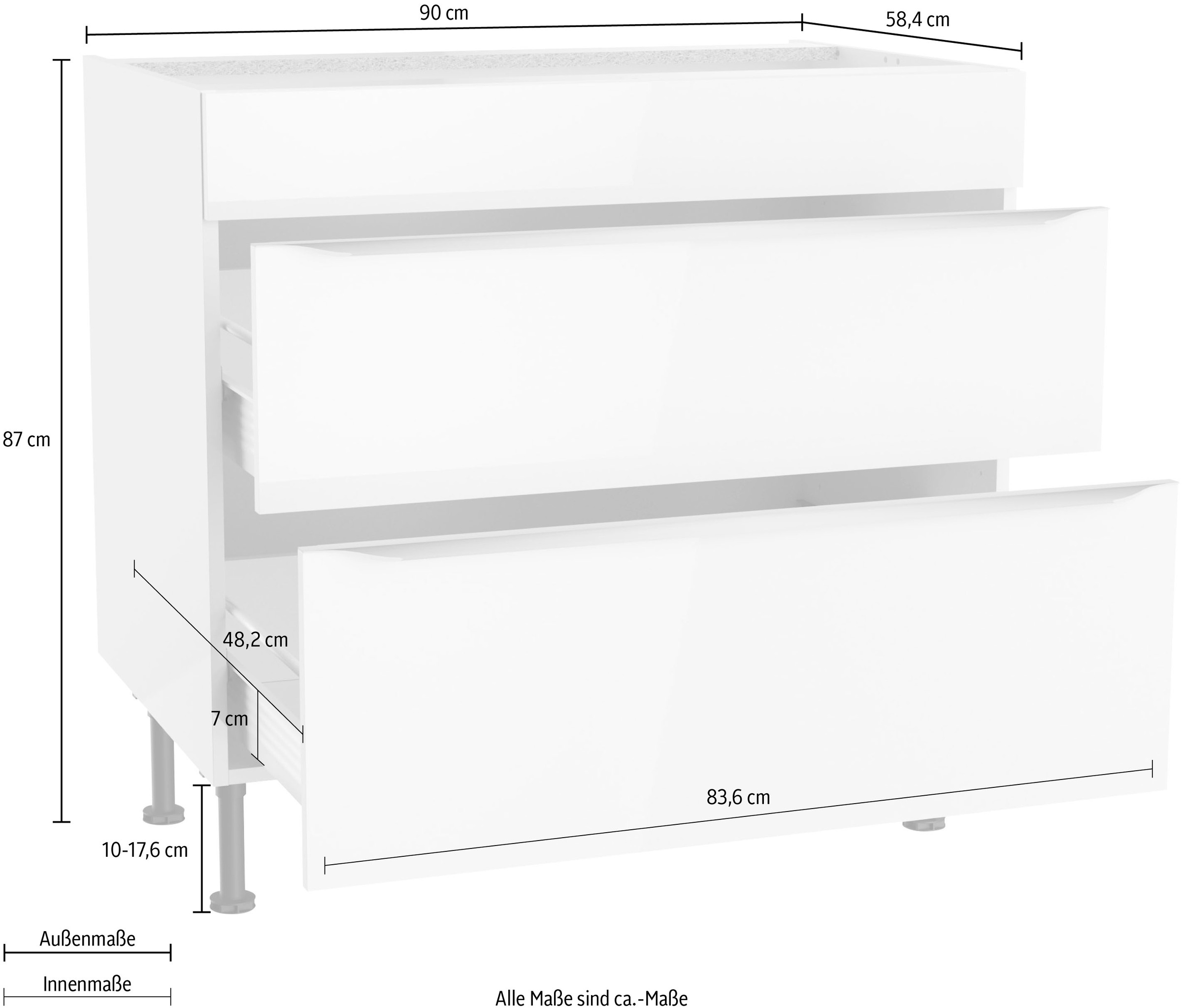 KOCHSTATION Armoire d'encastrement pour table de cuisson »KS-Aken«