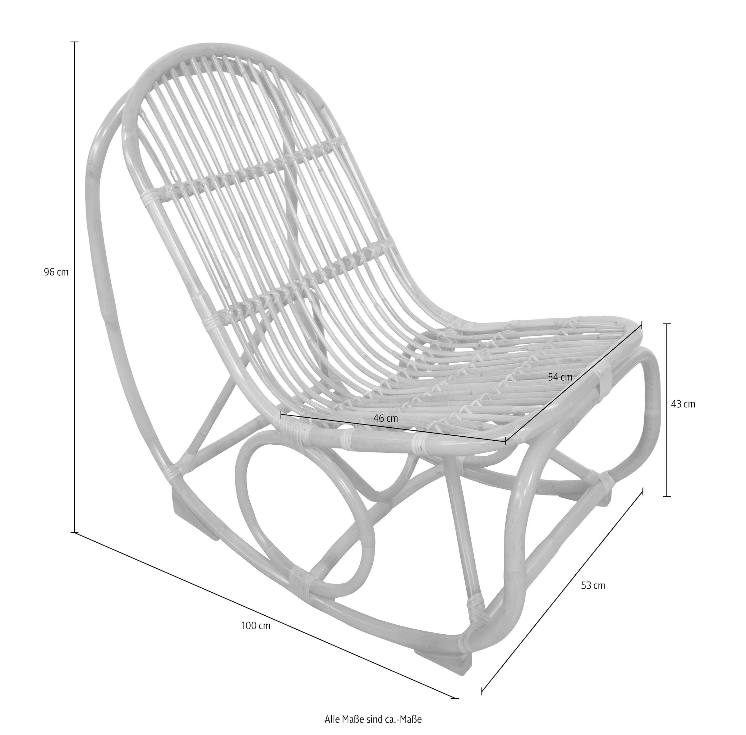 SIT Schaukelstuhl »Kampala aus naturbelassenem Rattan mit Metallmanschette« () Rattan-Schaukelstuhl mit natürlicher Optik