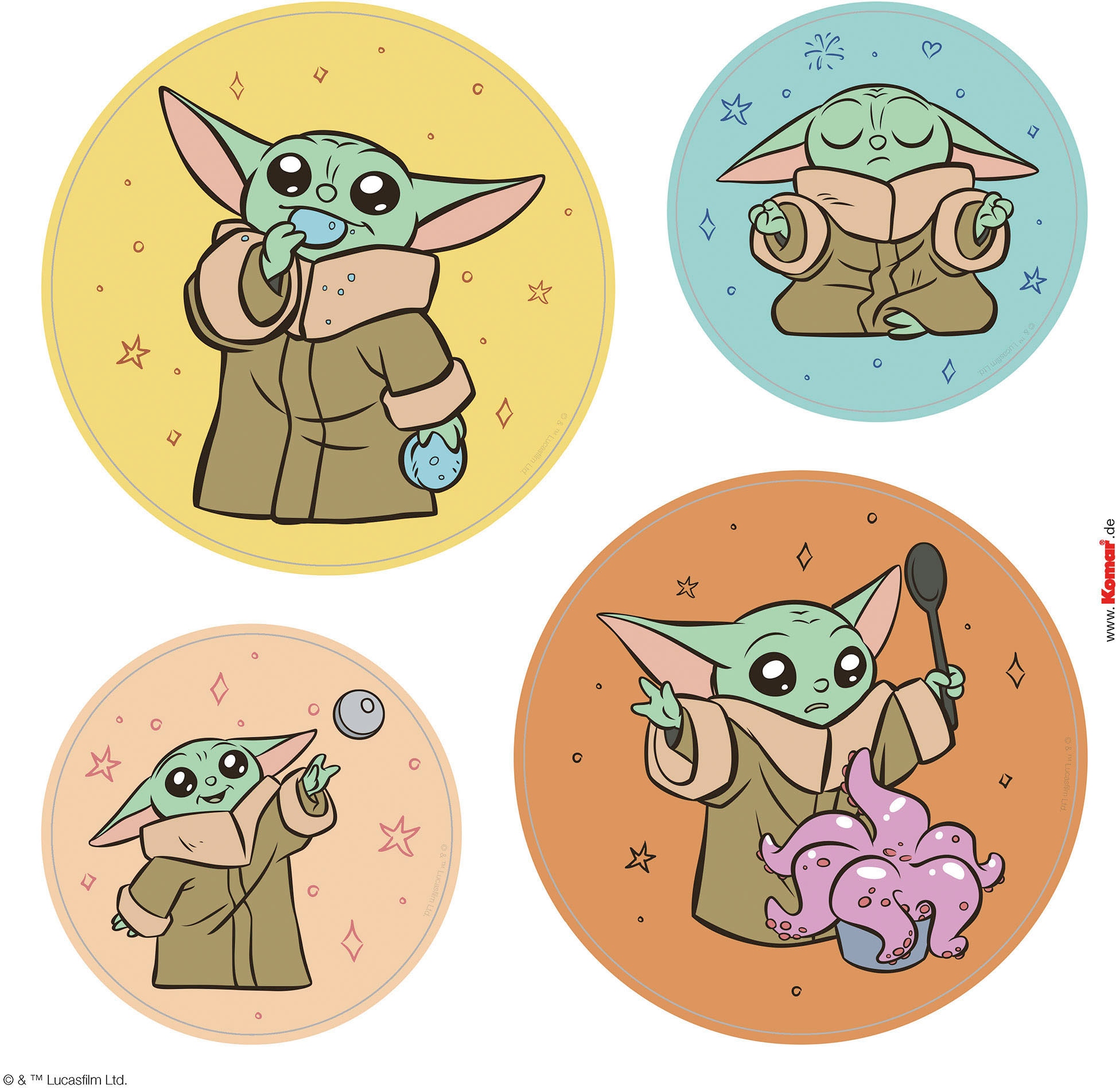 Komar Fensterbild »Grogu - Padawan Bubbles - Grösse 30 x 30 cm, 2 Bogen« Fenstersticker, selbsthaftend