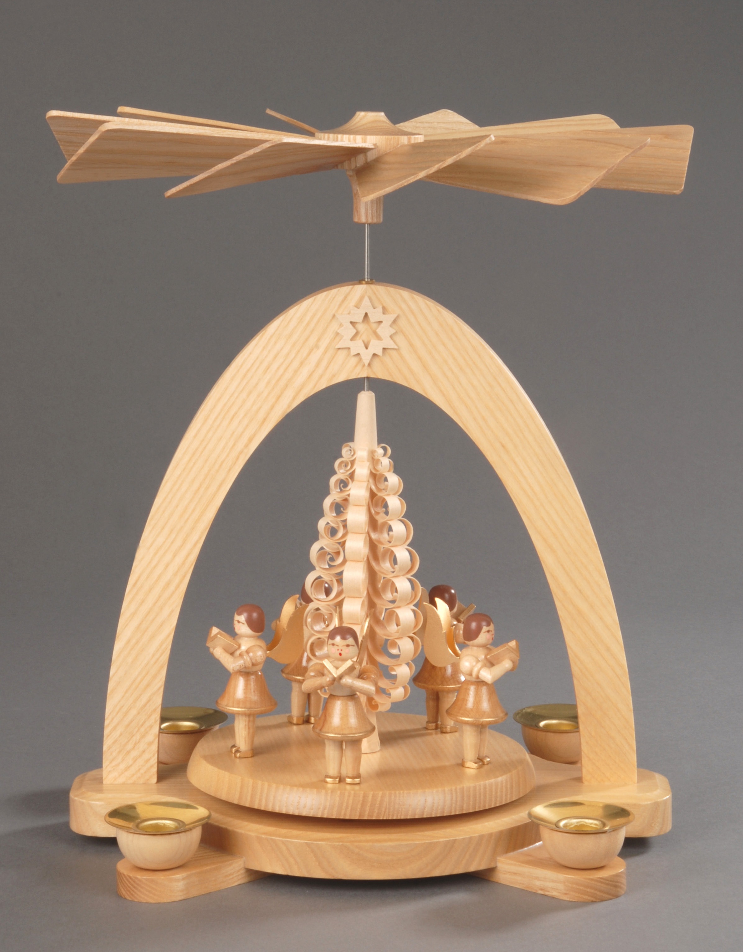 Image of Albin Preissler Weihnachtspyramide »5 Engel mit Spanbaum«, (1 St.), Handwerkskunst aus dem Erzgebirge bei Ackermann Versand Schweiz