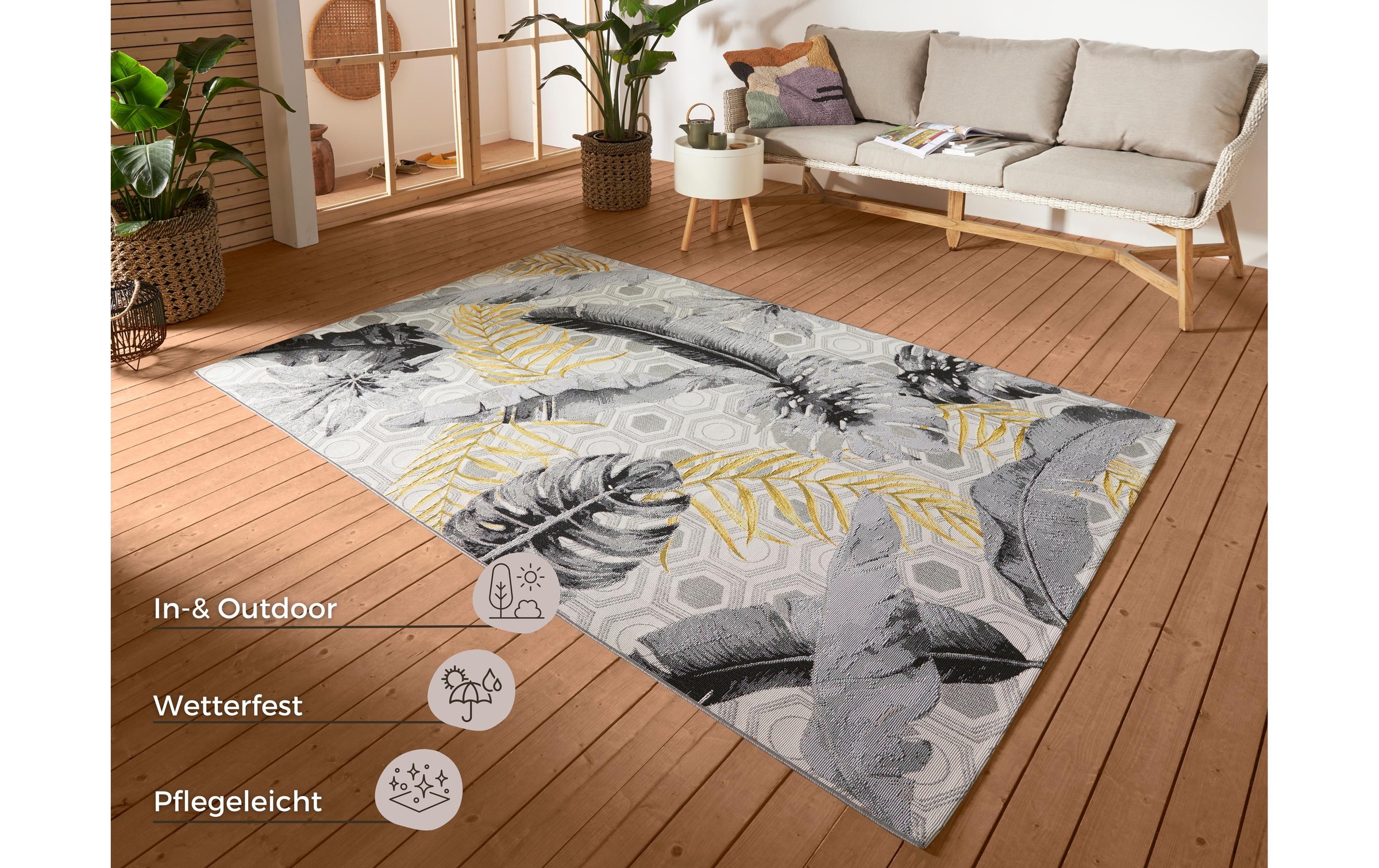 HANSE Home Teppich »Goldfarben Leaves«