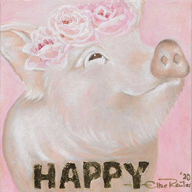 Image of queence Leinwandbild »Happy Pig in Rosa«, Schwein, (1 St.) bei Ackermann Versand Schweiz