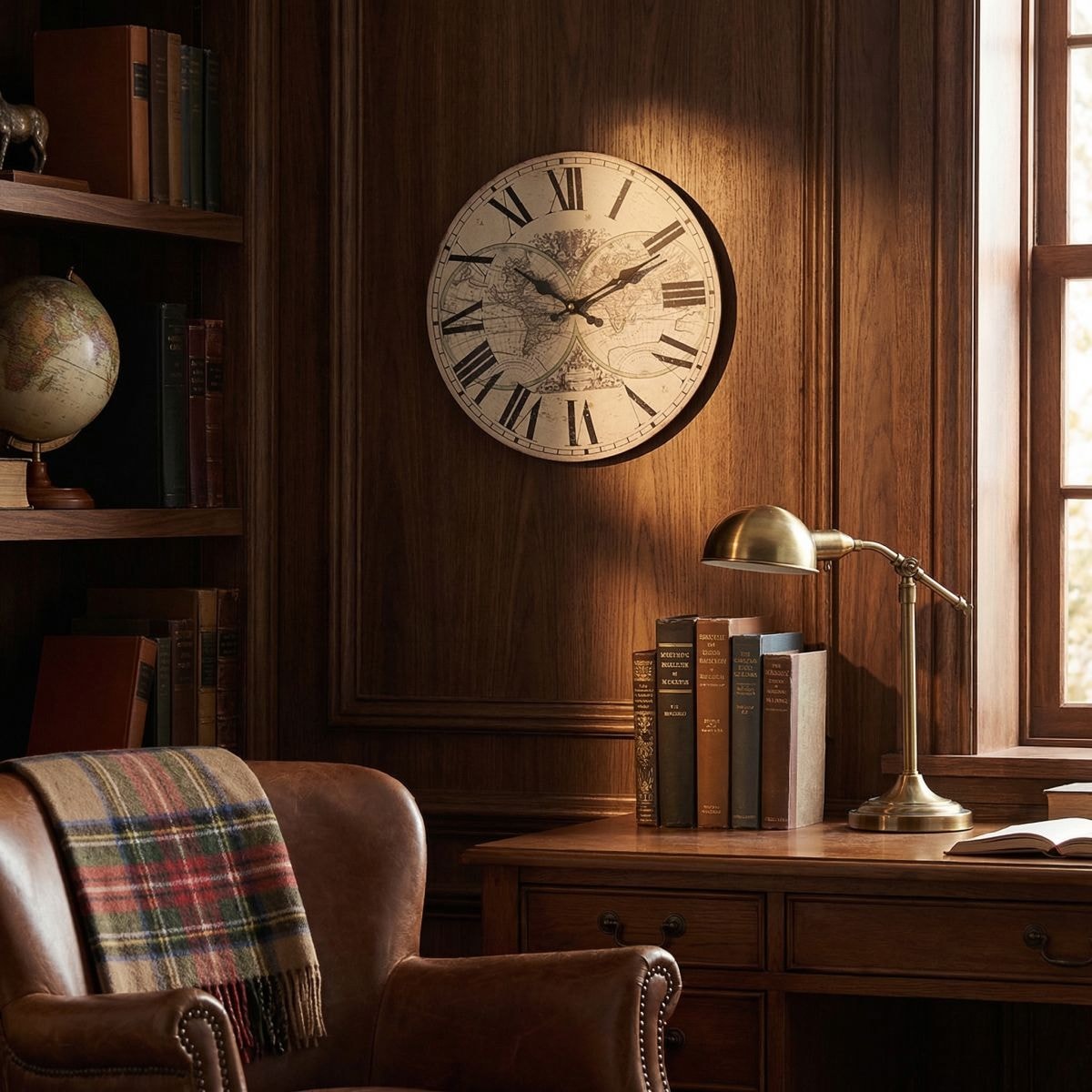 Ambiente Haus Horloge murale »Landkarte Wanduhr 28cm«