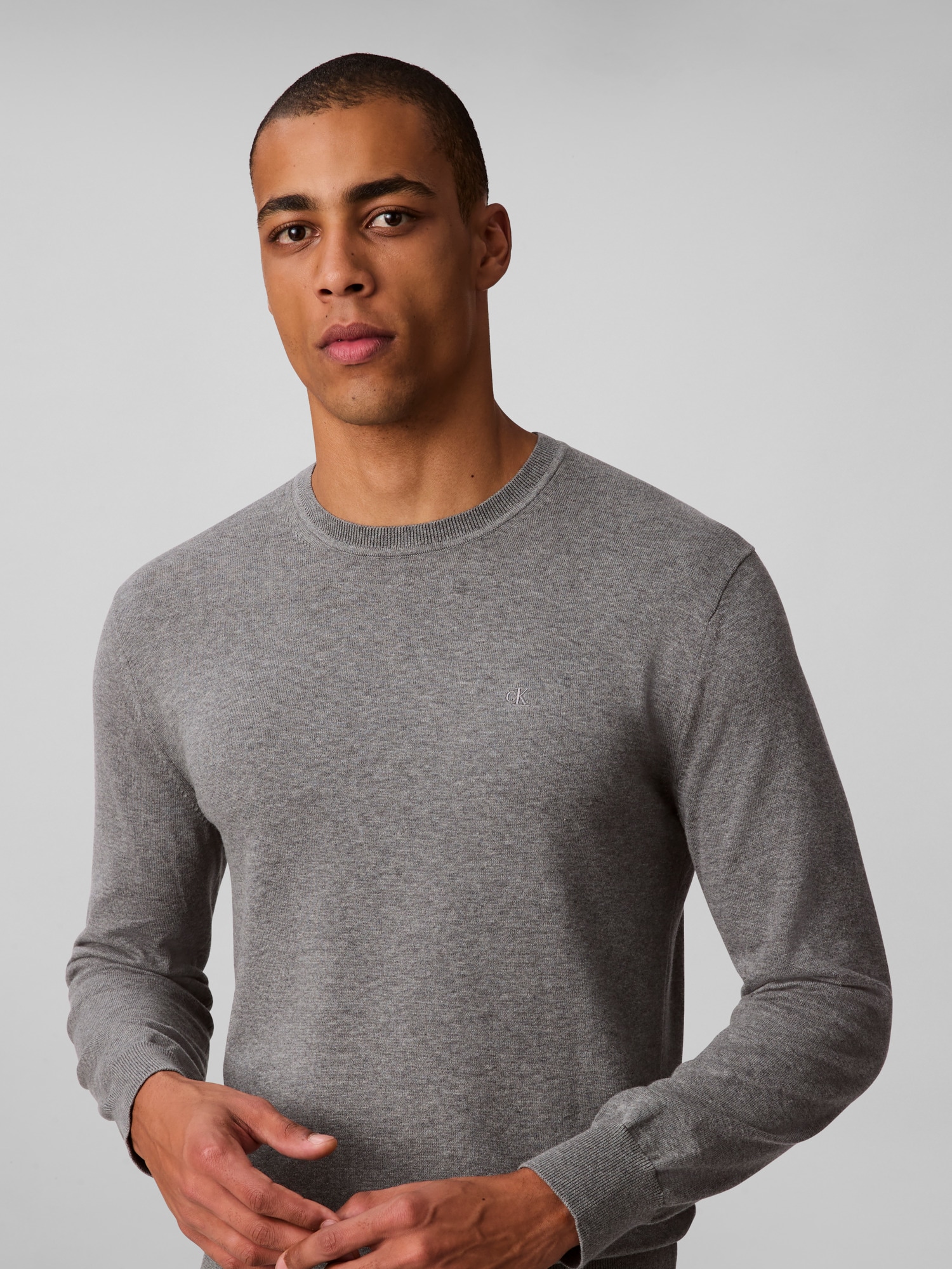 Calvin Klein Strickpullover »LS SUPIMA COTTON CREW 14GG«, Mit Rundhalsausschnitt