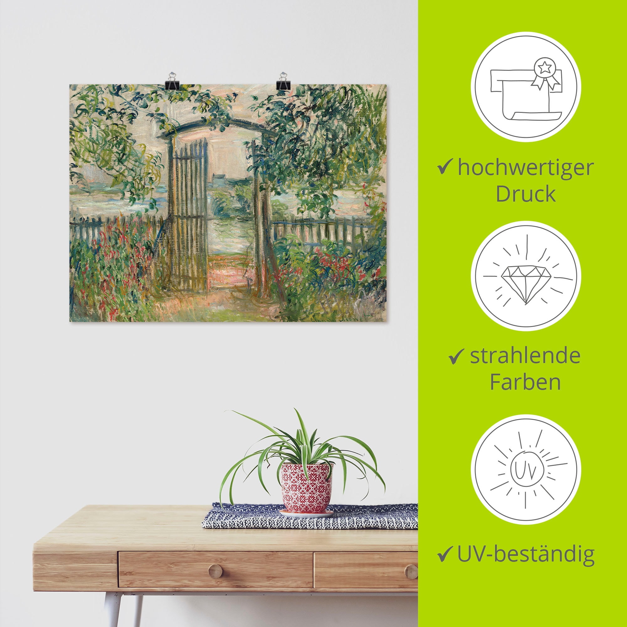 Artland Poster »Das Gartentor in Vetheuil« Garten 1 Stk. tlg. ohne Rahmen