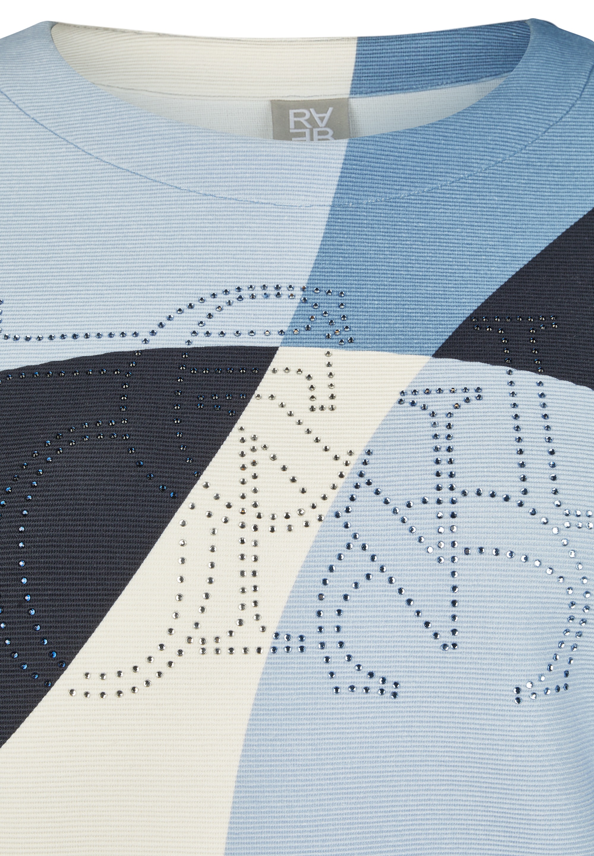 Rabe 3/4-Arm-Shirt, Sommershirt mit All-Over Print und Gflitzersteinen