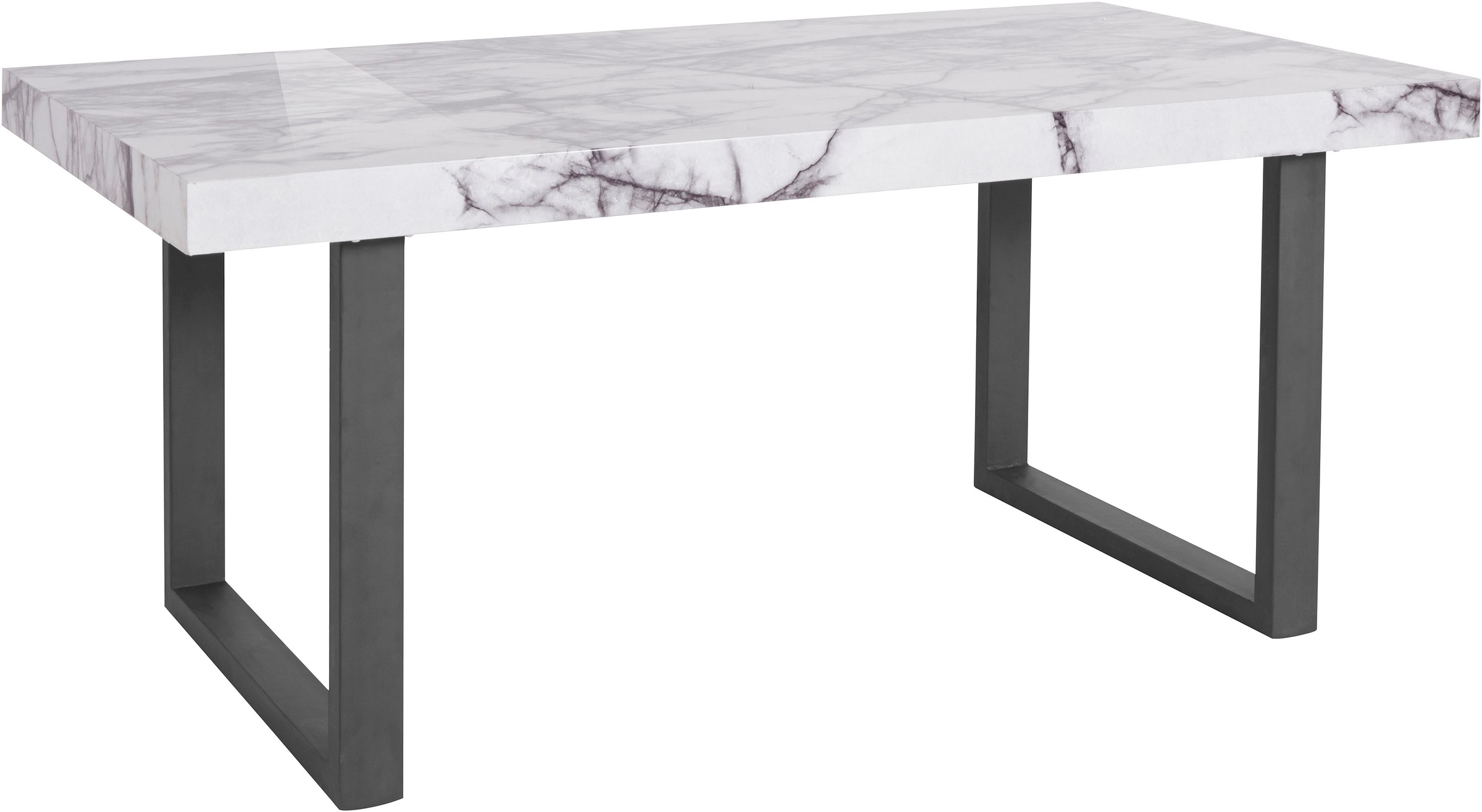 Image of Guido Maria Kretschmer Home&Living Esstisch »Sinaia«, mit einer MDF folierten Marmor-Optik Tischplatte, edlem U-Gestell aus Metall, in drei verschiedenen Tischbreiten erhältlich bei Ackermann Versand Schweiz