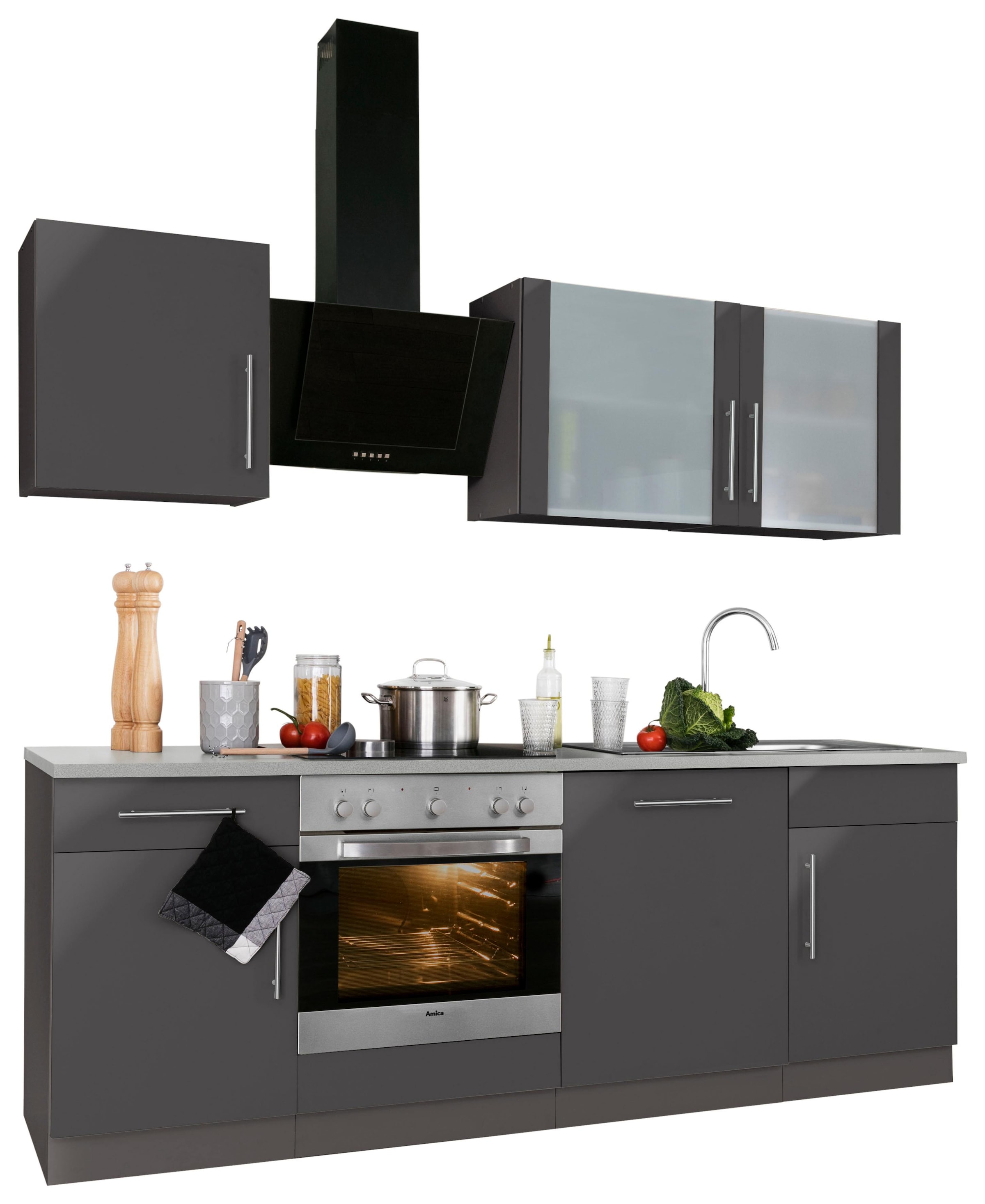 wiho Küchen Küchenzeile "Cali" ohne E-Geräte, Breite 220 cm