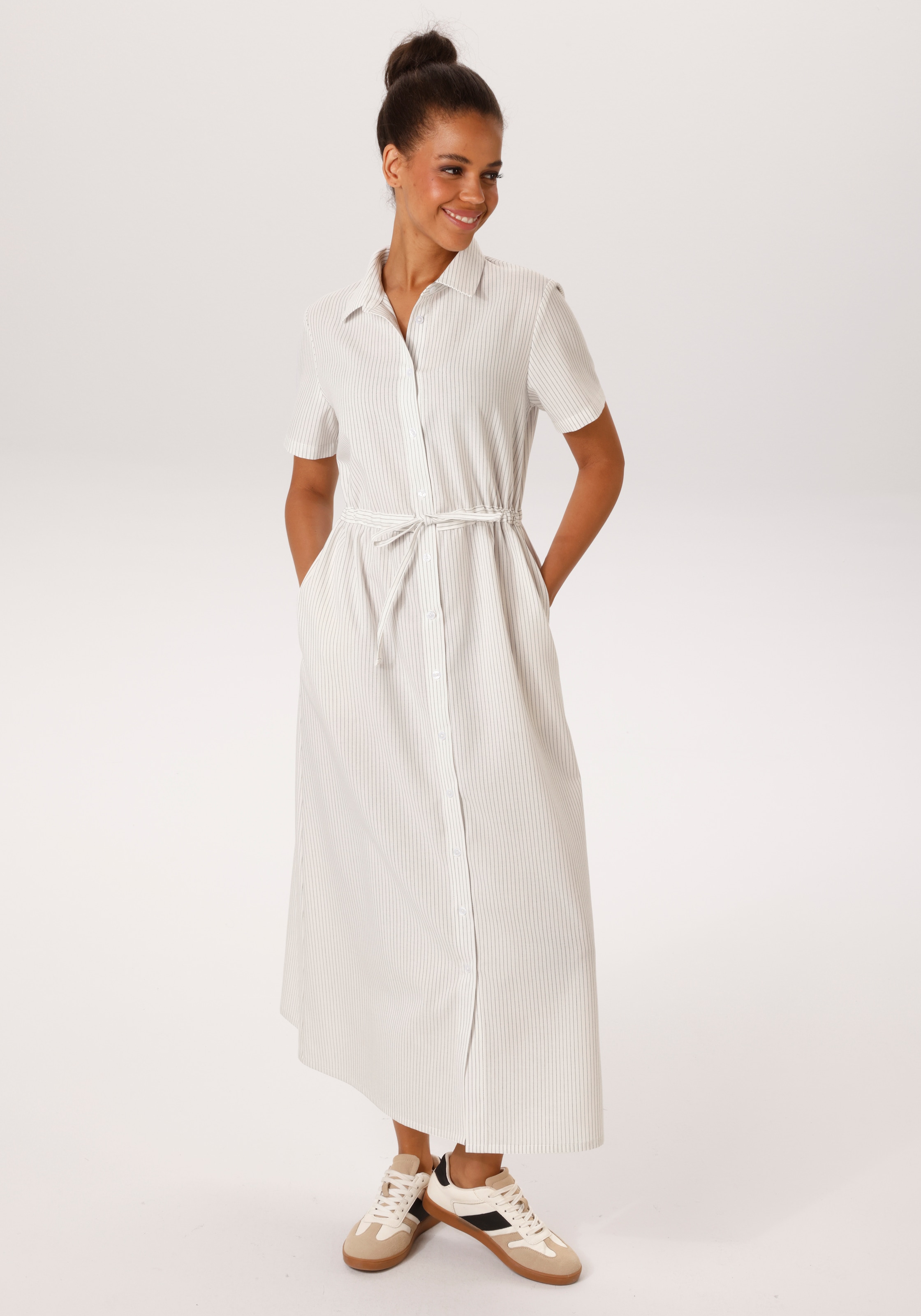 Image of Aniston CASUAL Sommerkleid im edlen Nadelstreifen-Dessin