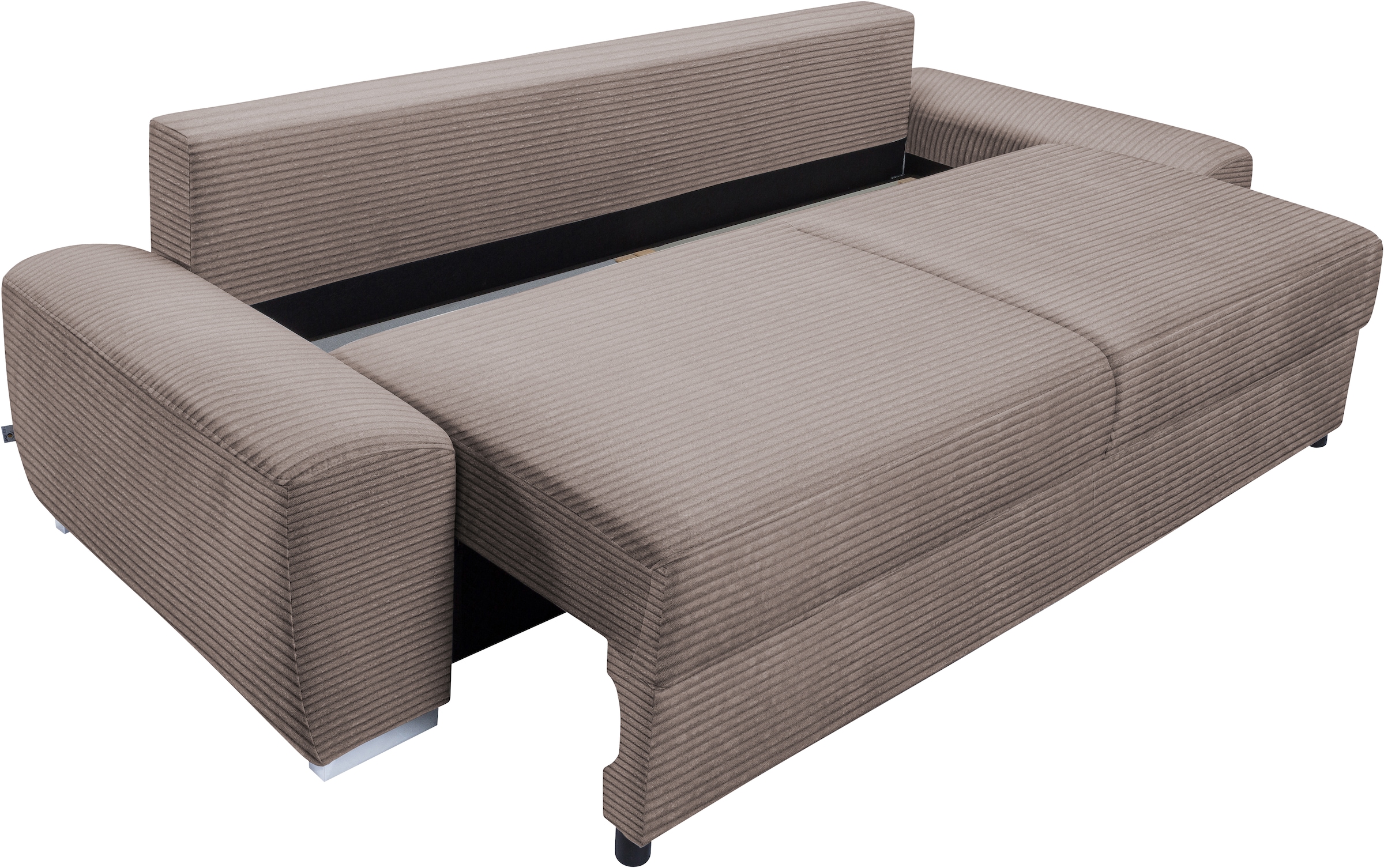 exxpo - sofa fashion 2-Sitzer »SOLSBURY, Sofa, Schlafsofa, Breite 200cm, zeitlos und elegant« inkl. Federkern-Polsterung, Bettfunktion und Stauraum, in Cord