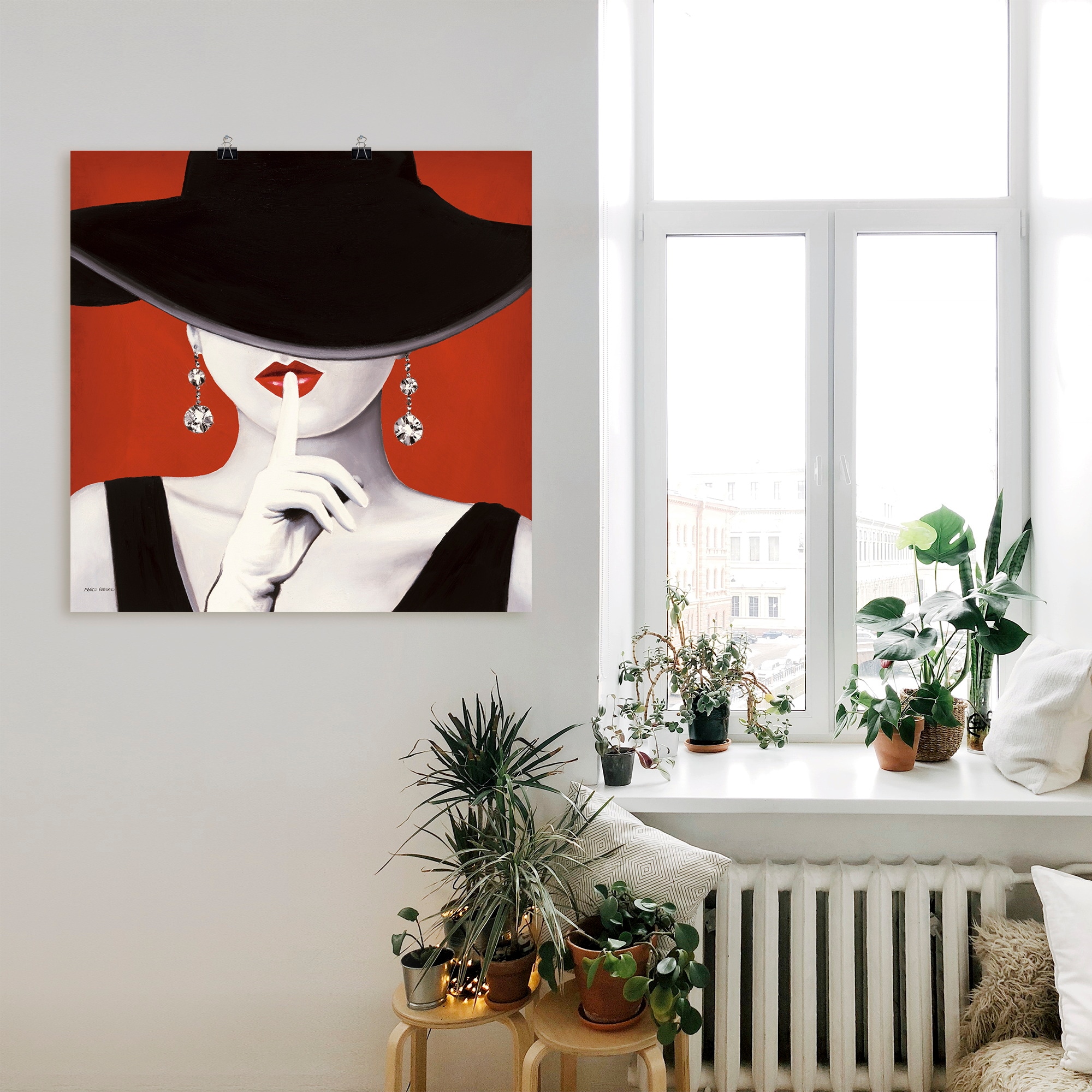 Artland Wandbild »Hut ab I« Frau 1 Stk. tlg. als Leinwandbild, Poster, Wandaufkleber in verschied. Grössen