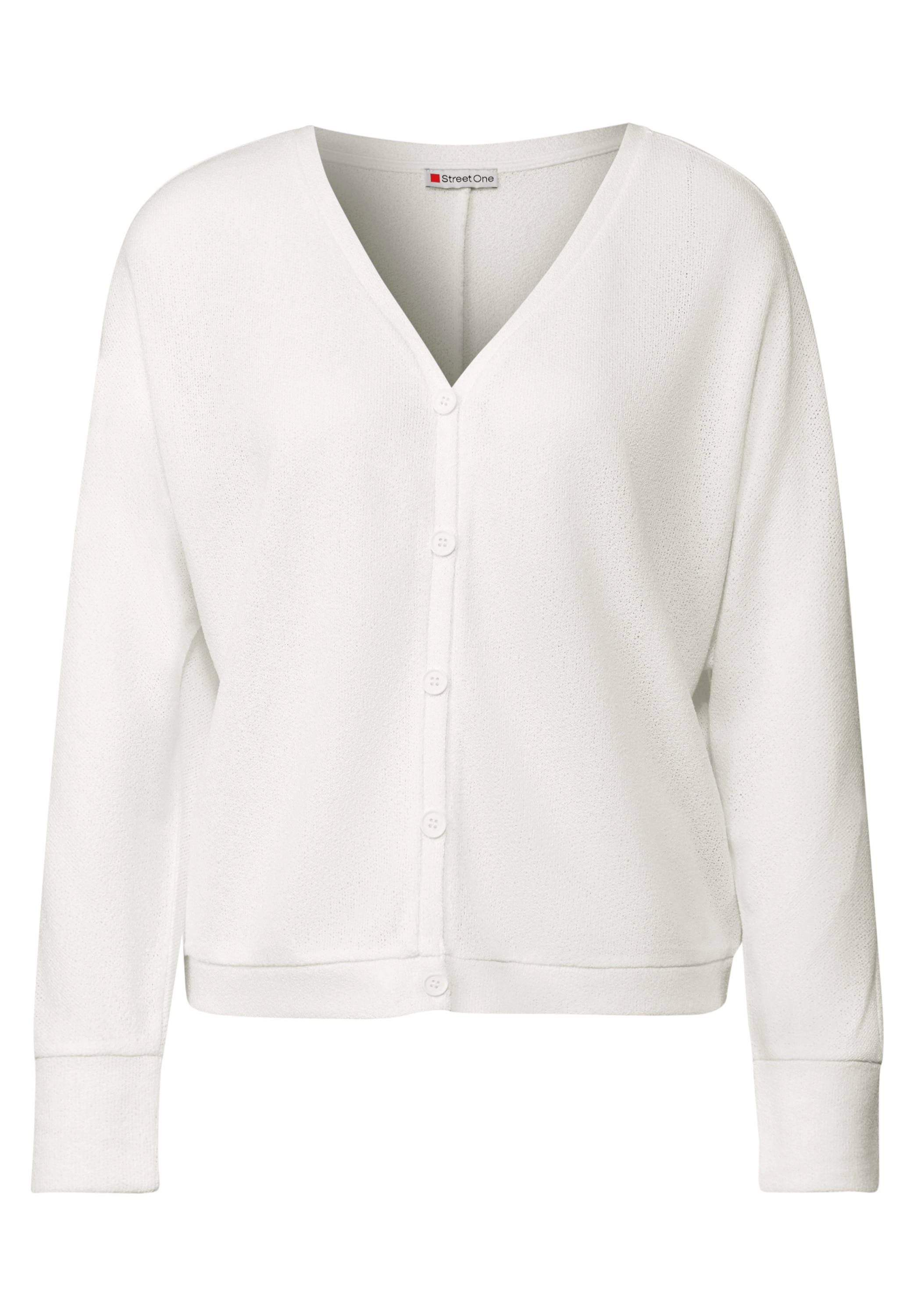 STREET ONE Strickjacke, im Strick-Look und mit V-Ausschnitt