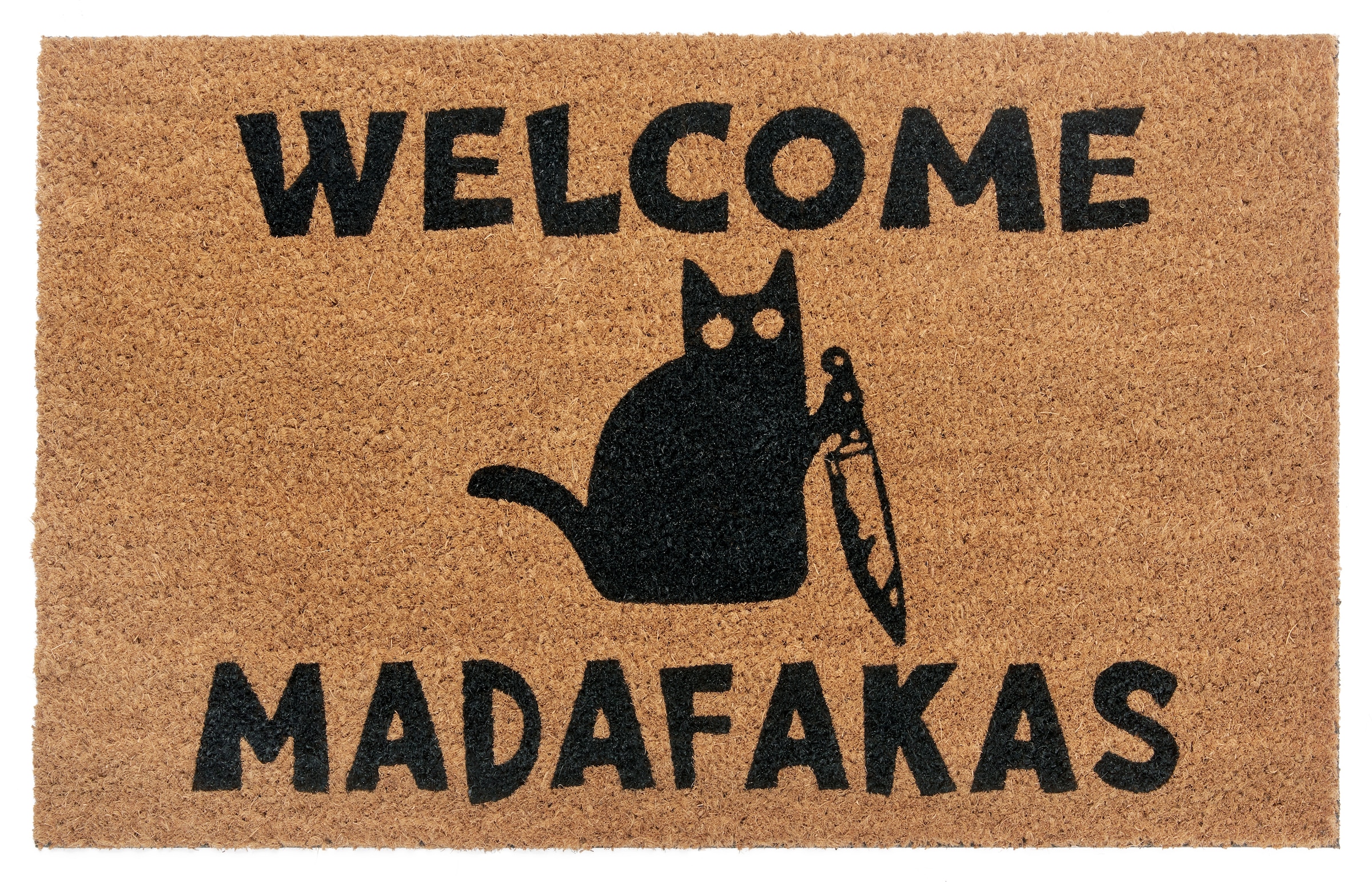 Image of HANSE Home Fussmatte "Mix Mats Kokos Welcome Madafakas, Türmatte" rechteckig 15 mm Höhe Kokos, Schmutzfangmatte, Outdoor, Rutschfest, Innen, Kokosmatte, Flur