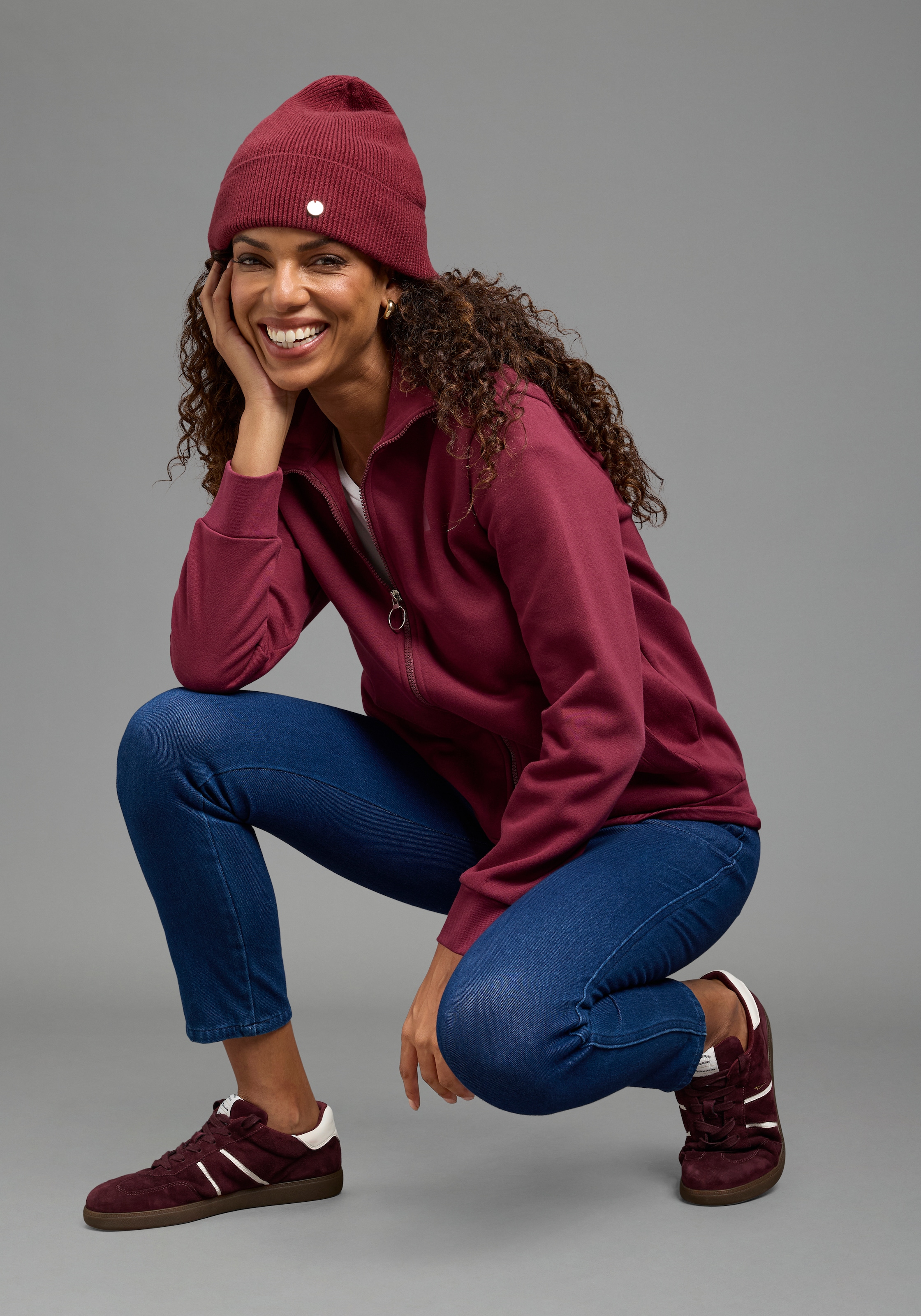 Ocean Sportswear Veste sweat avec col imprimé, en tissu sweat douillet, avec poches fendues