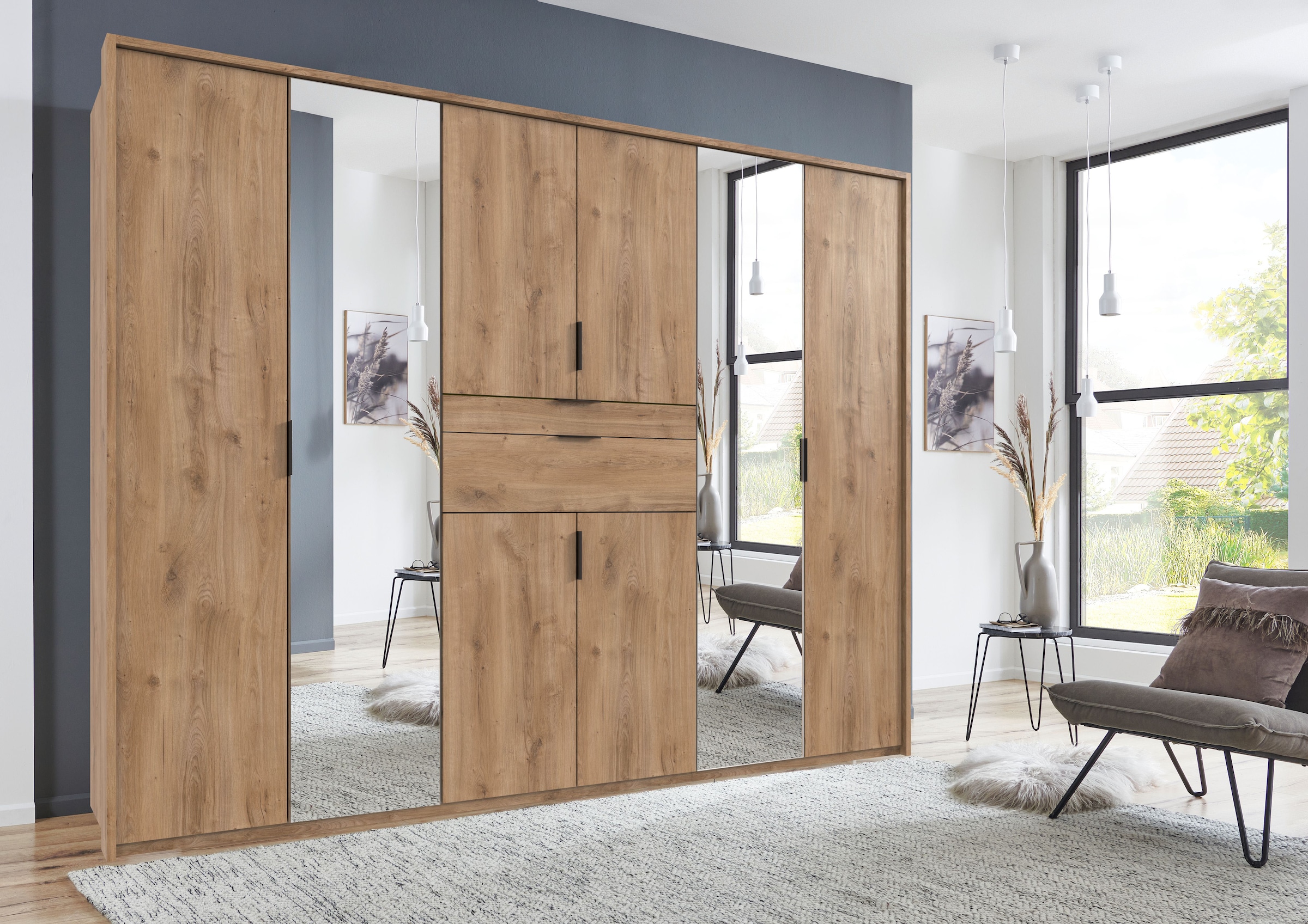 Wimex Drehtürenschrank »Moldau Kleiderschrank mit Spiegel Schlafzimmerschrank Bestseller«, Wähle deine Innenausstattung fertig konfiguriert im Schrank