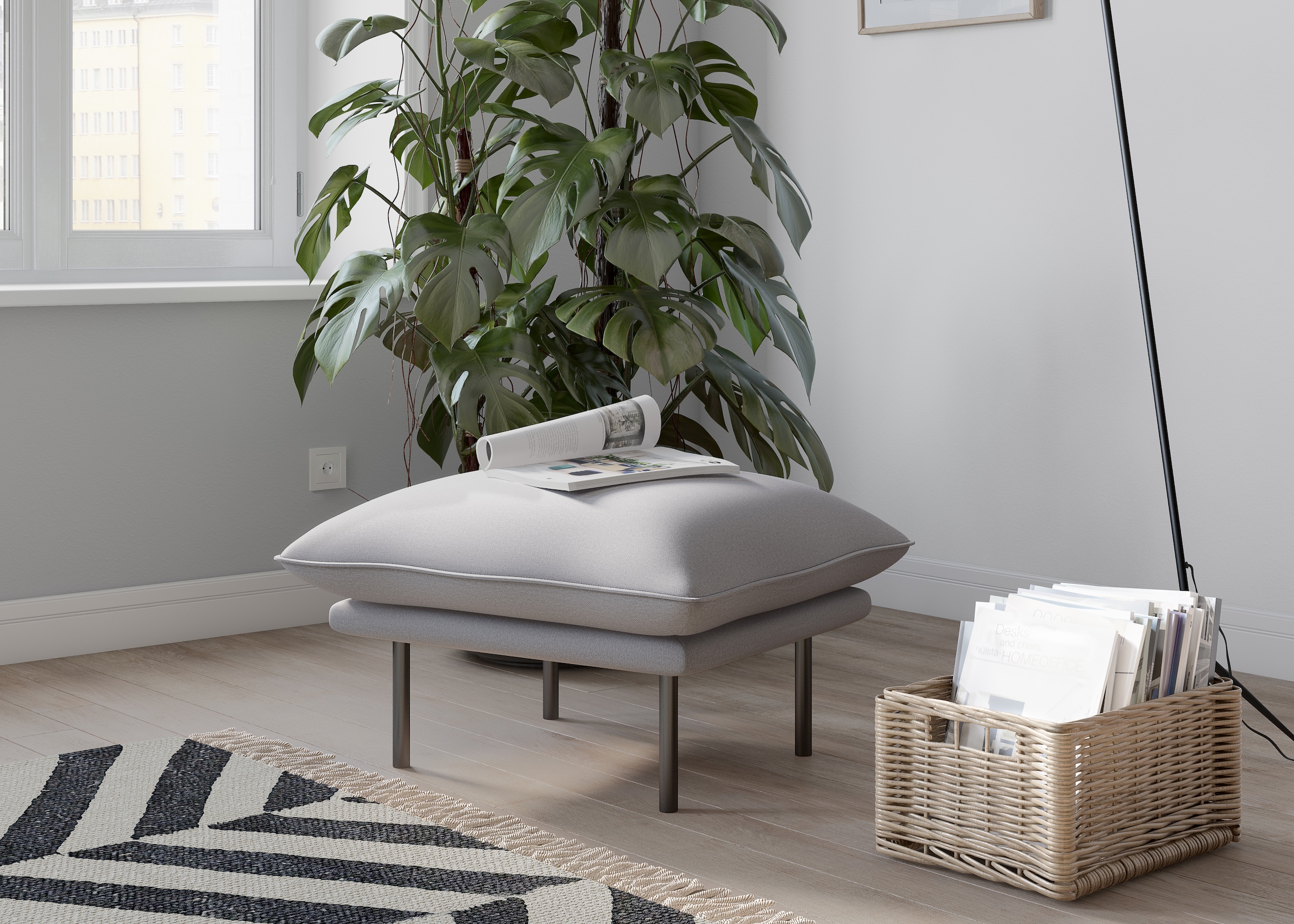 GOODproduct Polsterhocker »Stine« Besonderes Design durch Kissenoptik und Keder