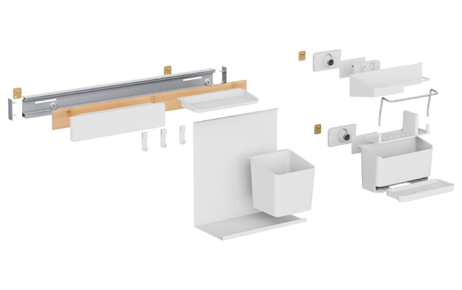 tesa Ablageelement »XL Bambus/Weiss«