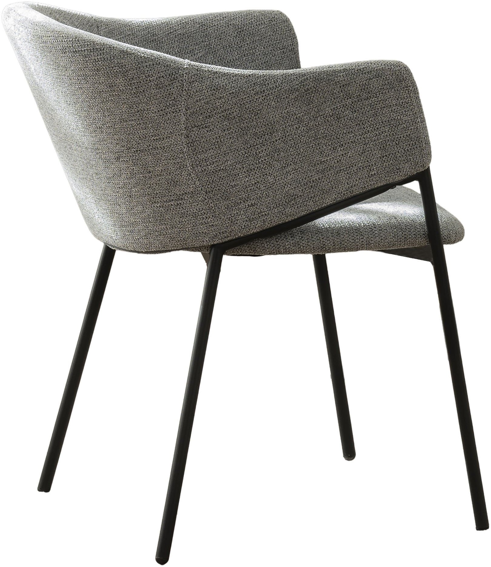 byLIVING Chaise de salle à manger »YORK« (Ensemble) 2 cuisStrukturstoff in grau, bis 110 kg, Schaumstoff, 4-Fussgestell