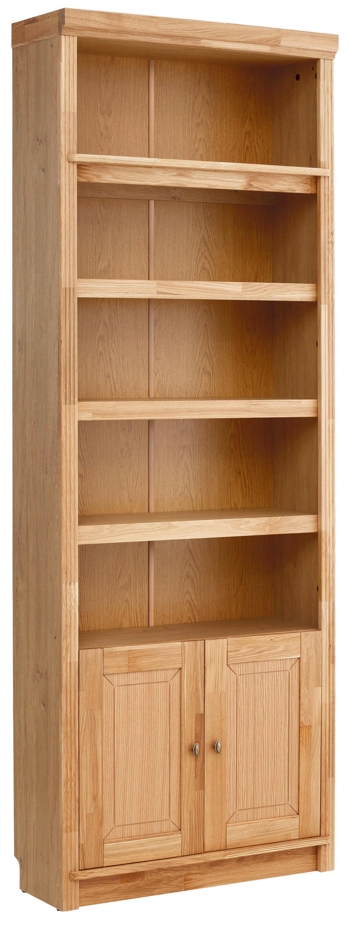 Image of GOODproduct Bücherregal "Soeren Eiche Regal B/T/H: 80/29/220 cm mit 2 Türen" mit Eiche-Elementen, FSC-zertifiziert, insgesamt 7 Fächer
