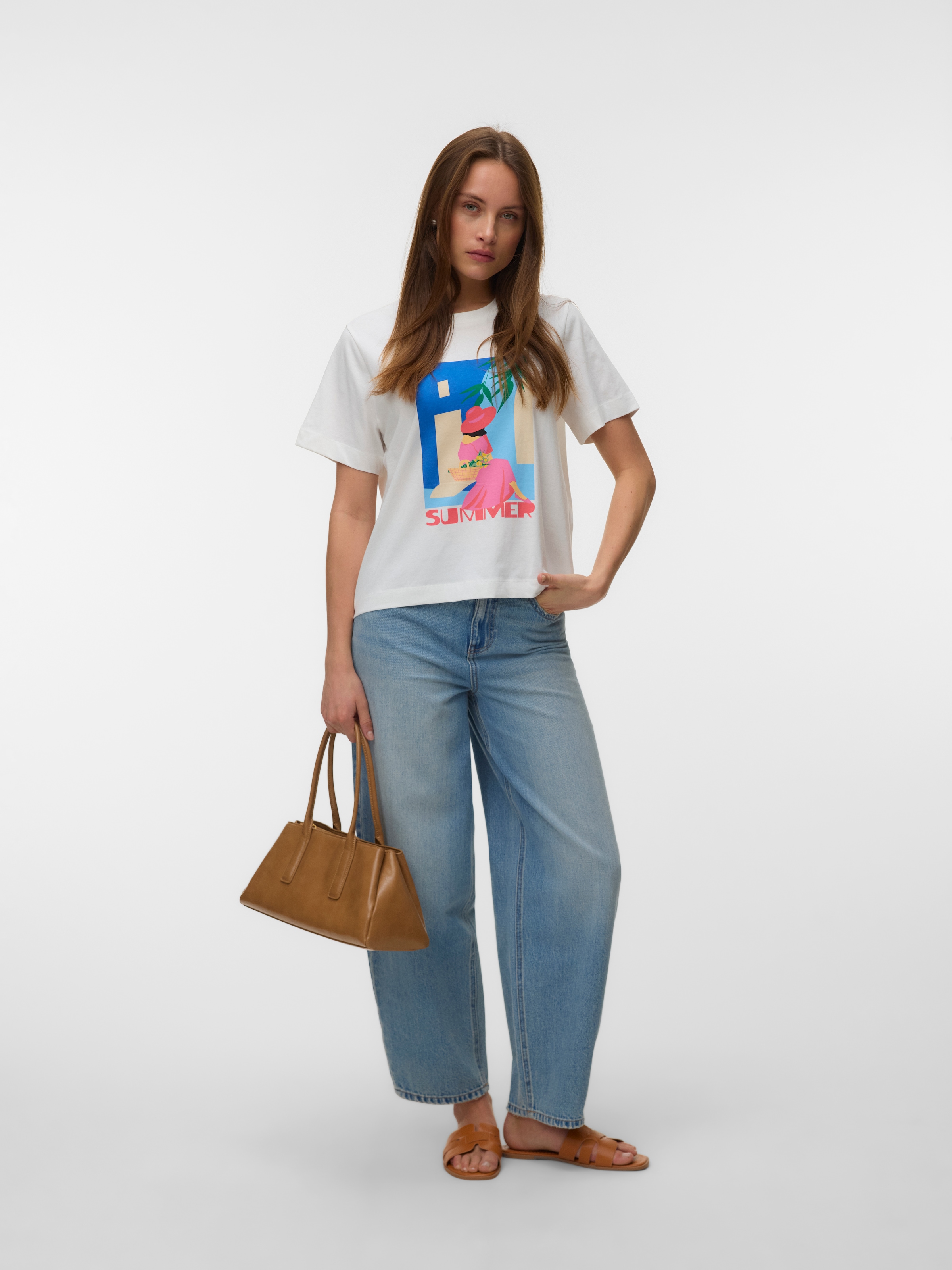 Vero Moda T-shirt à manches courtes »VMSALLI METTE SS TOP BOX JRS« coton, coupe régulière