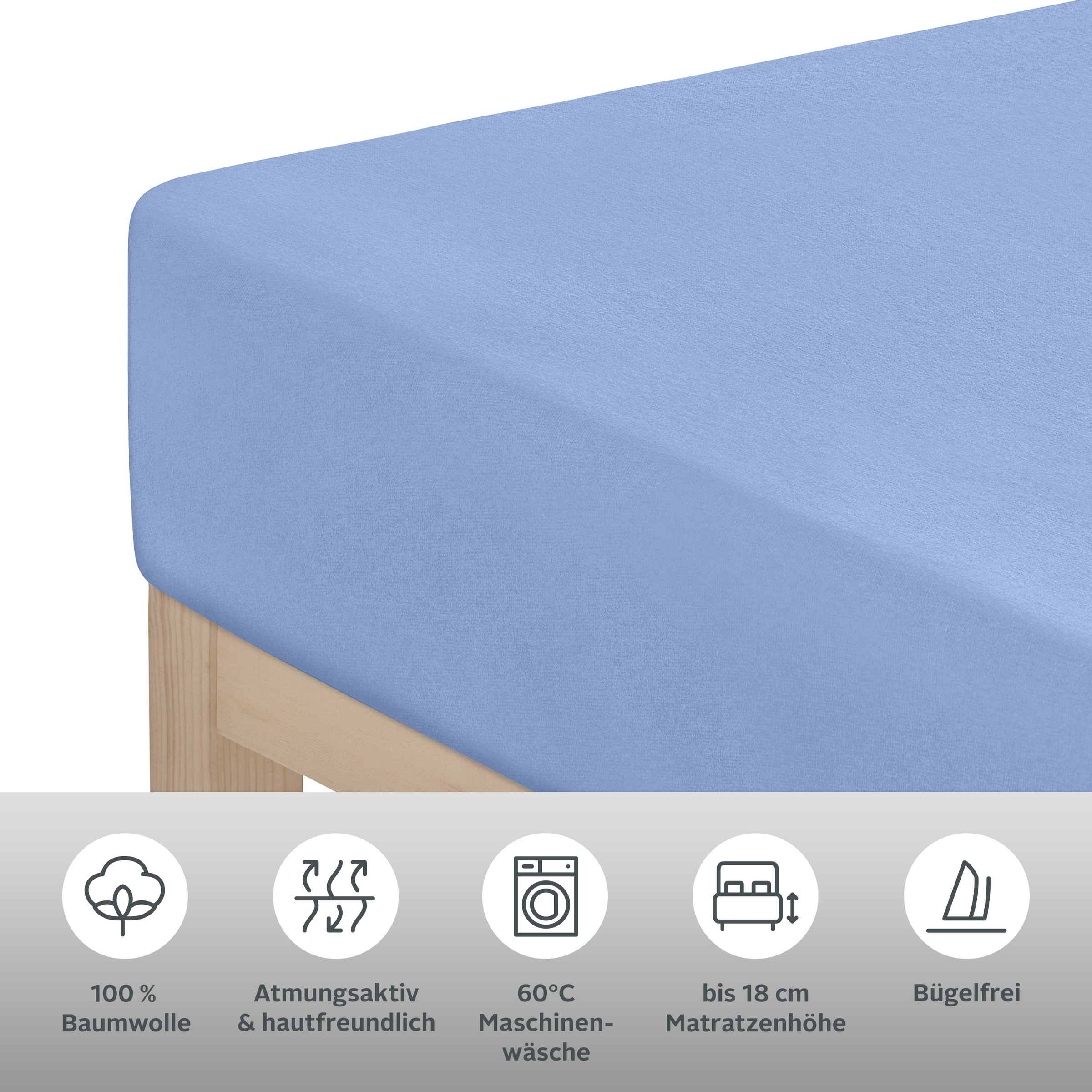 my home Spannbettlaken »PHYSALIS« Baumwolle, Matratzen bis 18 cm Höhe, Bettlaken, Spannbetttuch, Laken