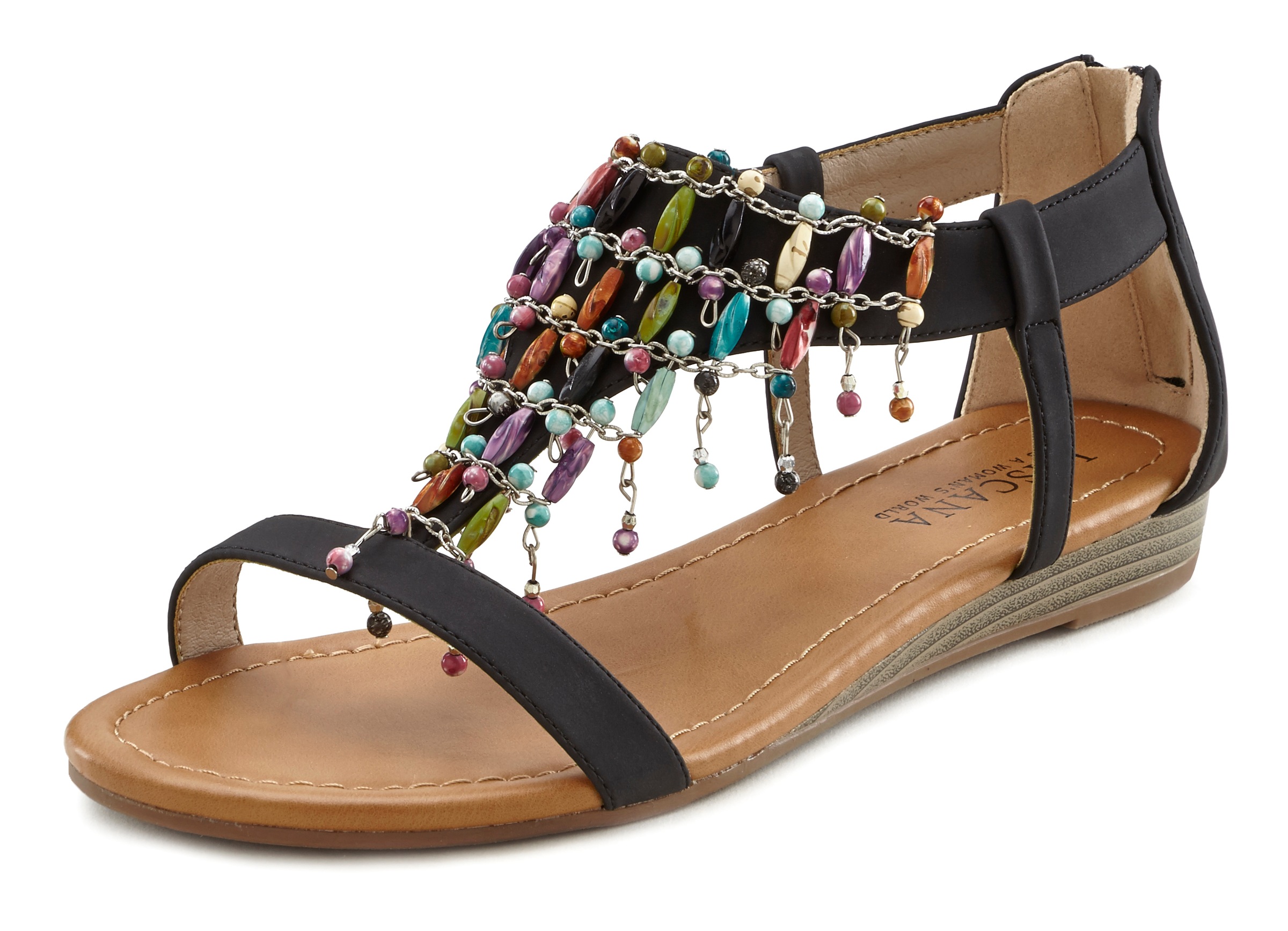 Image of LASCANA Sandalette, mit kleinem Keilabsatz im Festival-Look vegan bei Ackermann Versand Schweiz