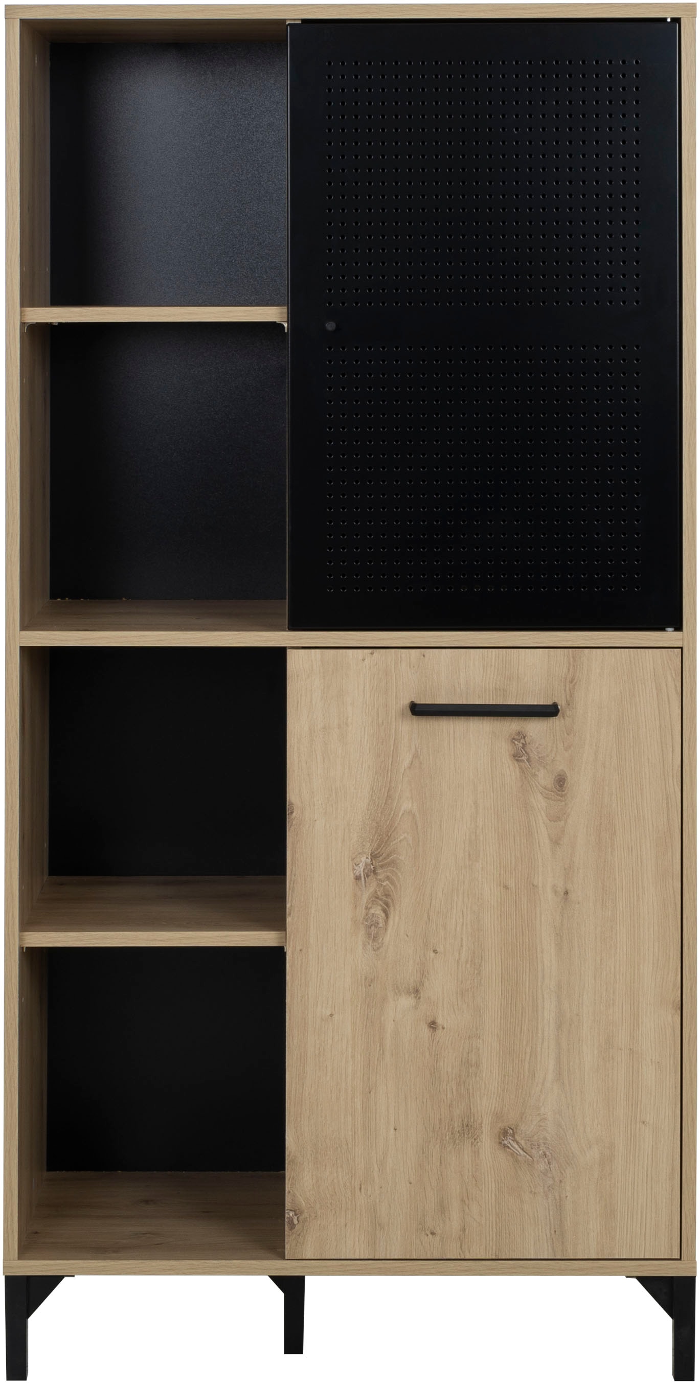 Gami Hochschrank »CRAFT« Hochchrank mit 2 Türen und 4 offenen Fächern