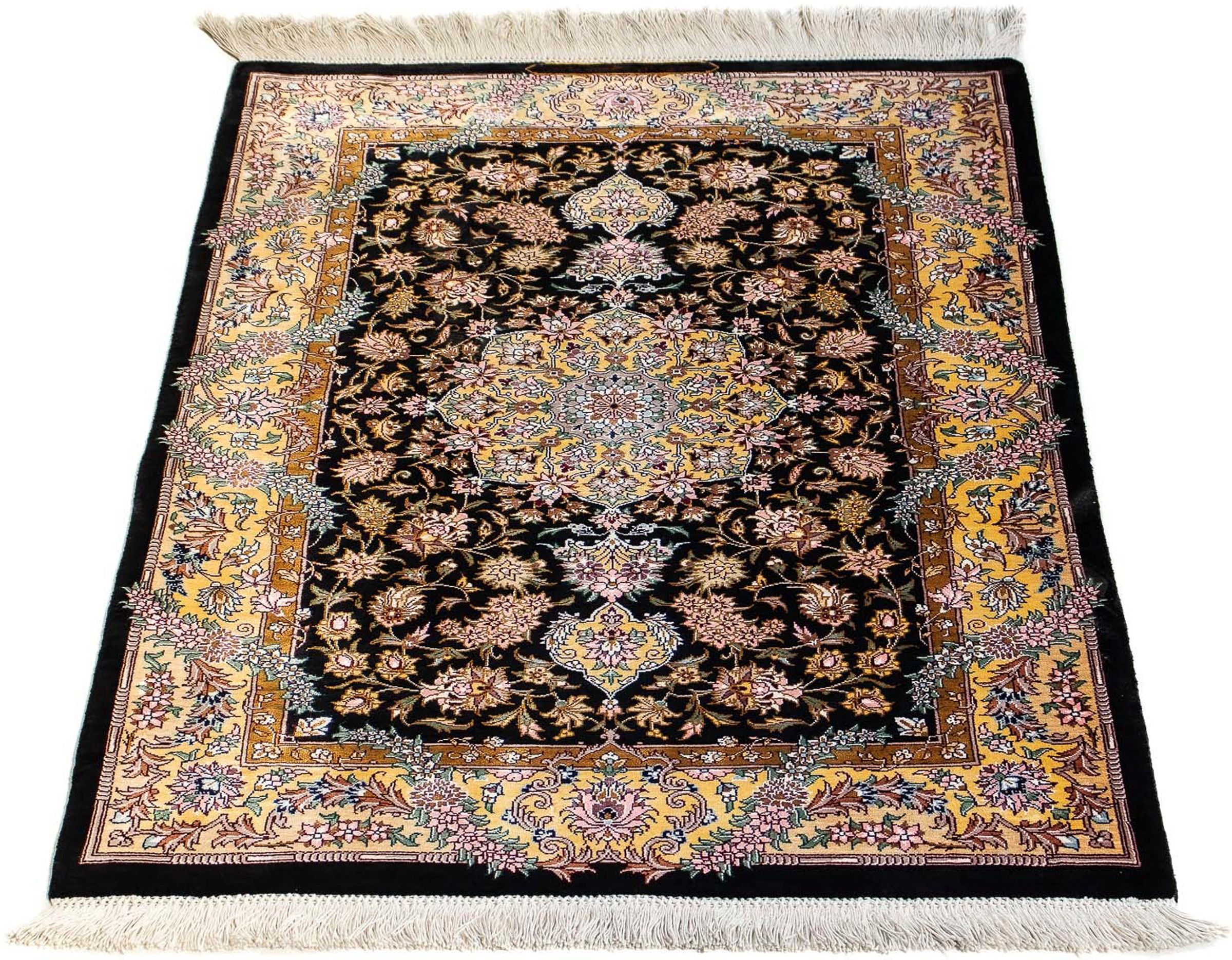 Image of morgenland Orientteppich »Perser - Ghom - 89 x 60 cm - dunkelblau«, rechteckig, 10 mm Höhe, Wohnzimmer, Handgeknüpft, Einzelstück mit Zertifikat bei Ackermann Versand Schweiz