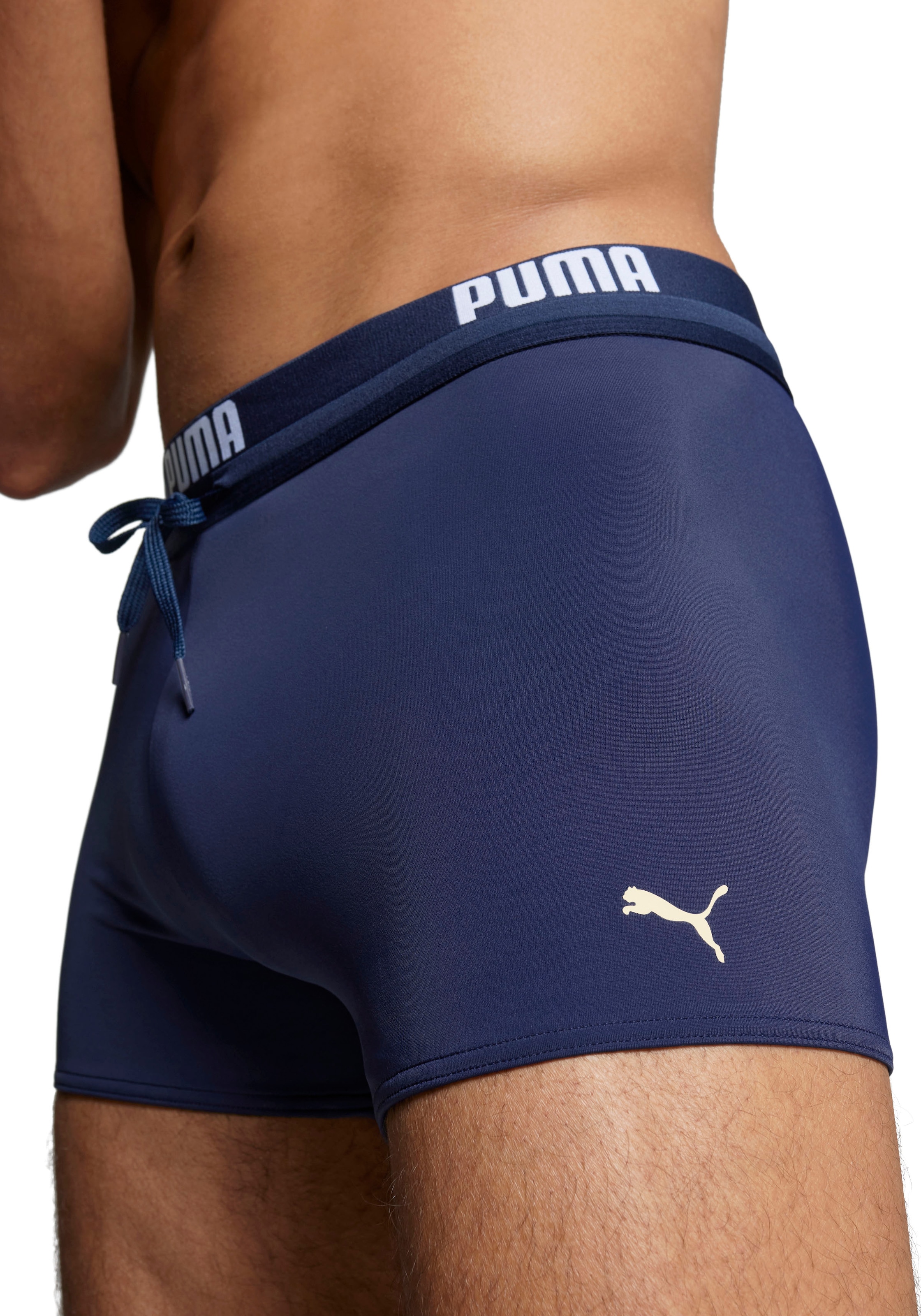 PUMA Badepants »PUMA SWIM MEN LOGO SWIM TRUNK«, elastischer Logobund mit integriertem Kordelzug
