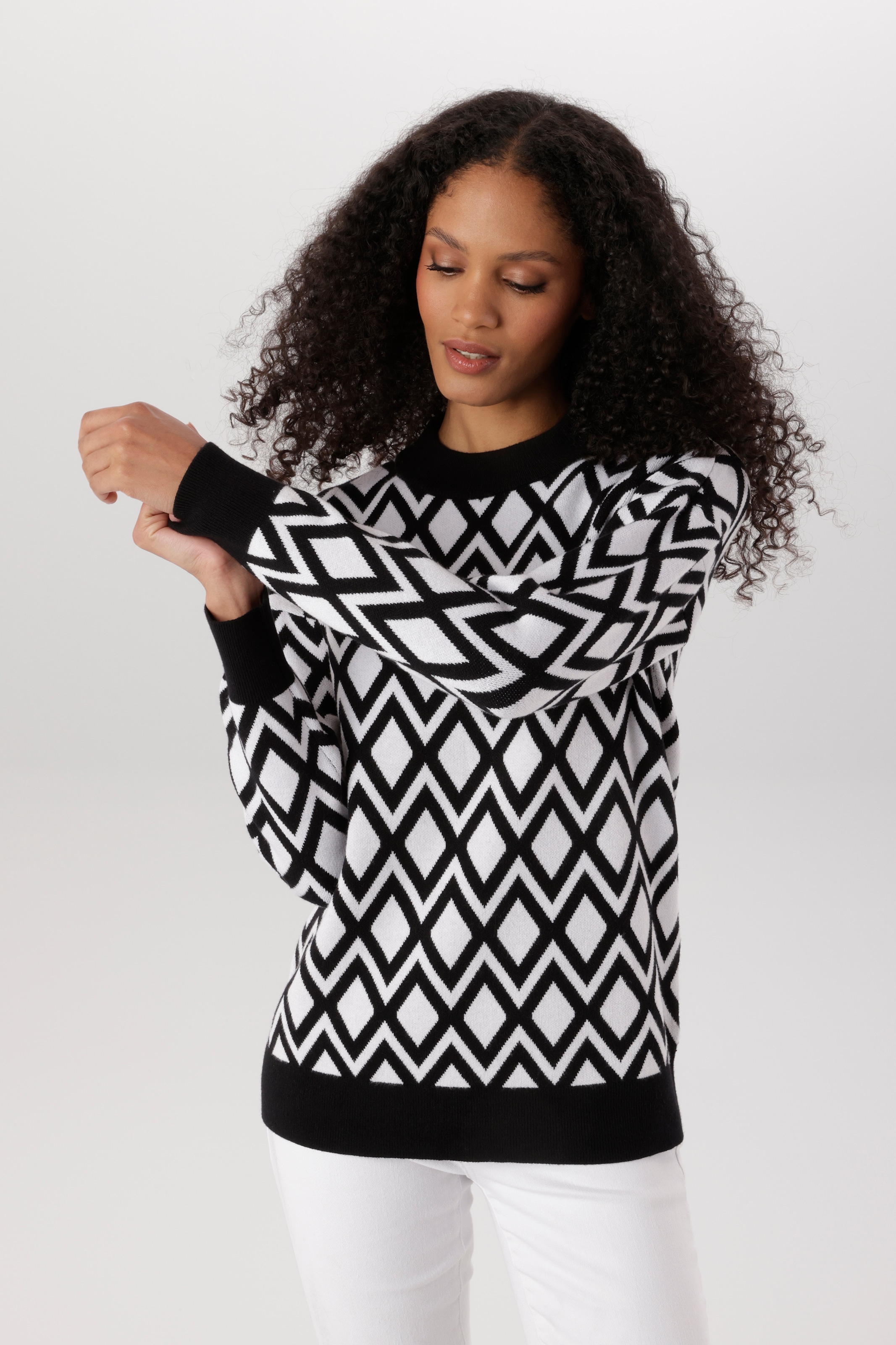 Image of Aniston SELECTED Strickpullover mit geometrischer Rautenmusterung allover - NEUE KOLLEKTION
