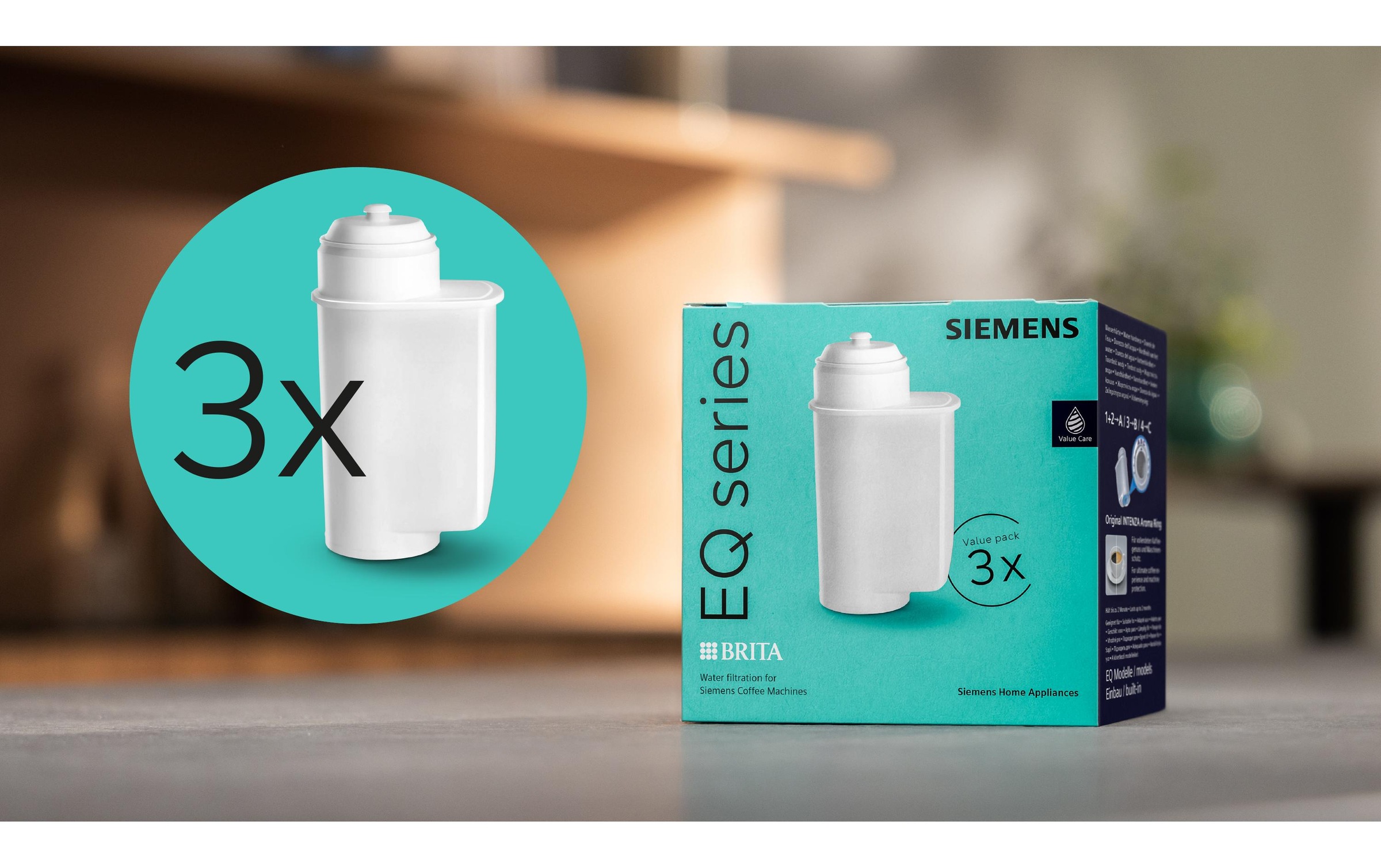 SIEMENS Ersatzfilter »BRITA Intenza TZ70033A« 3 tlg. 3 Stück, verringert den Kalkgehalt des Wassers