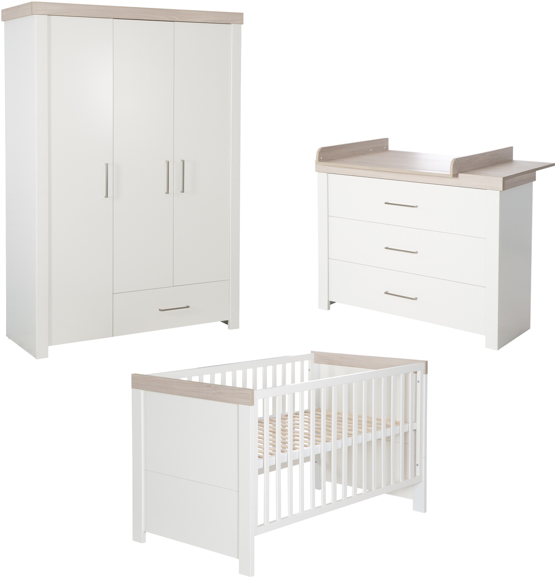 Image of roba® Babyzimmer-Komplettset »Lucy«, (Set, 3 St., Gitterbett, Schrank, Wickelkommode), Made in Europe; mit Kinderbett, Schrank und Wickelkommode bei Ackermann Versand Schweiz