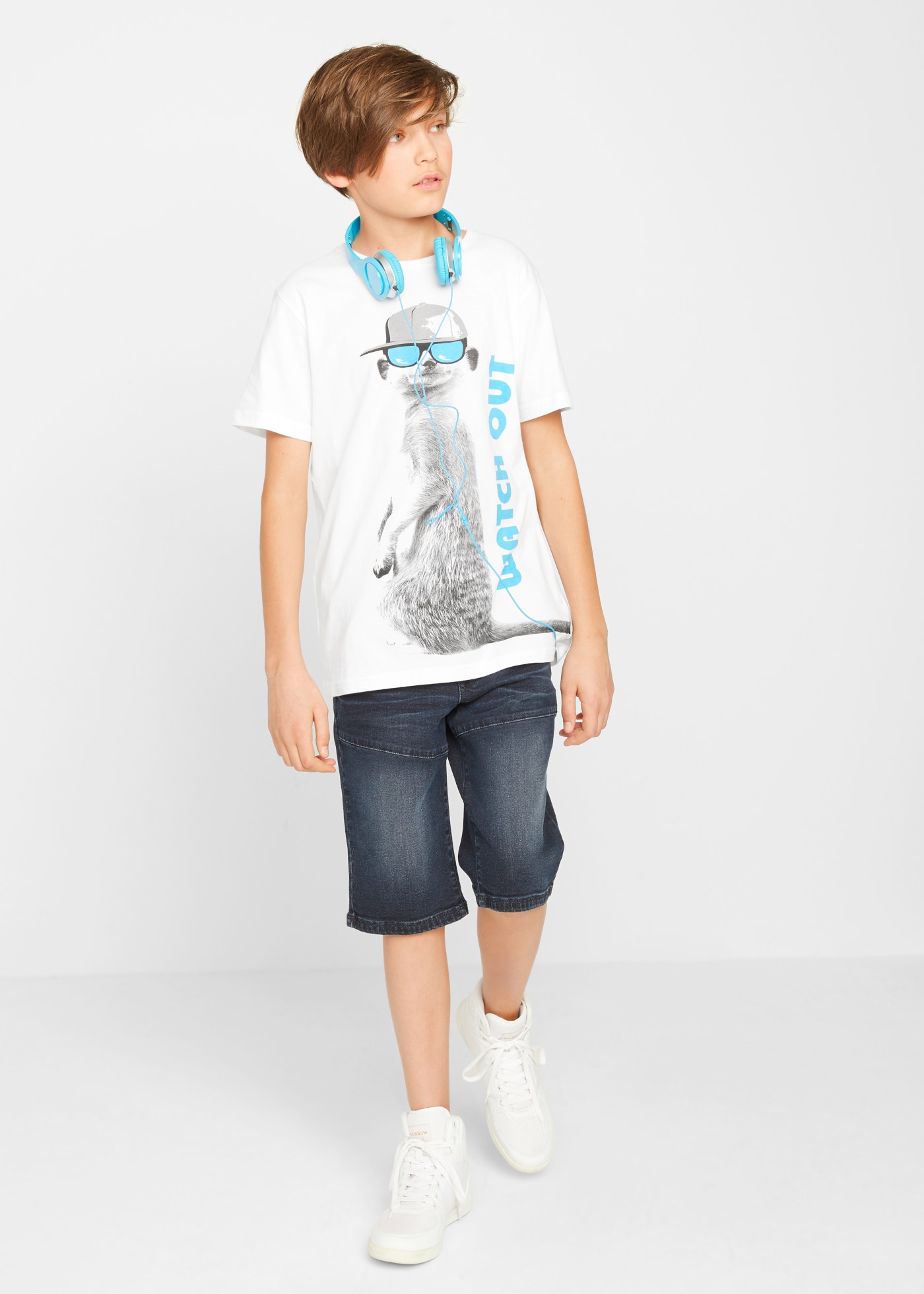 bonprix Bermudas  mit elastischem Bund und Bindeband, Regular Fit, schmale Passform