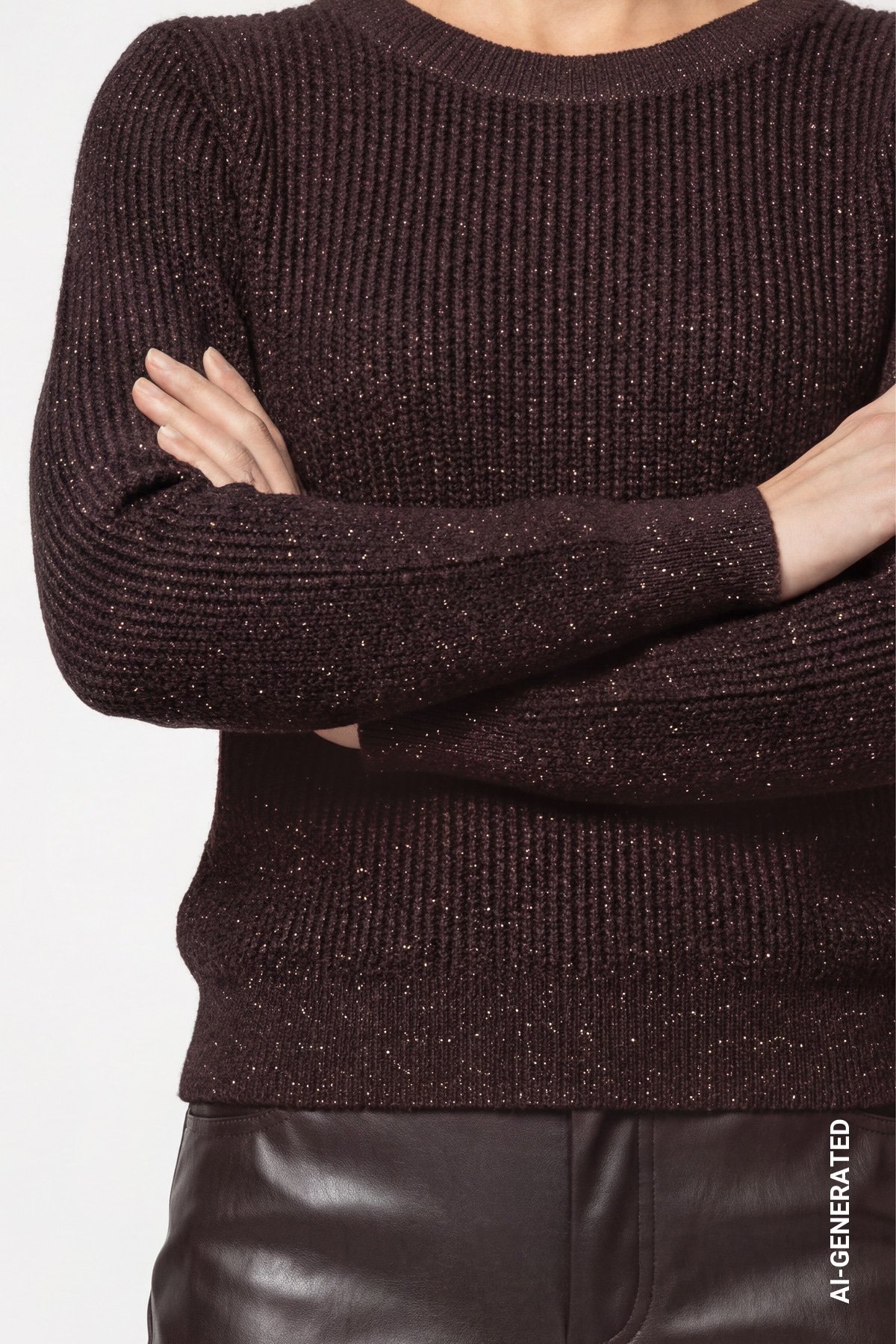 Monari Rundhalspullover »Pullover Basic Lurex« Regular fit mit Rundhalsausschnitt