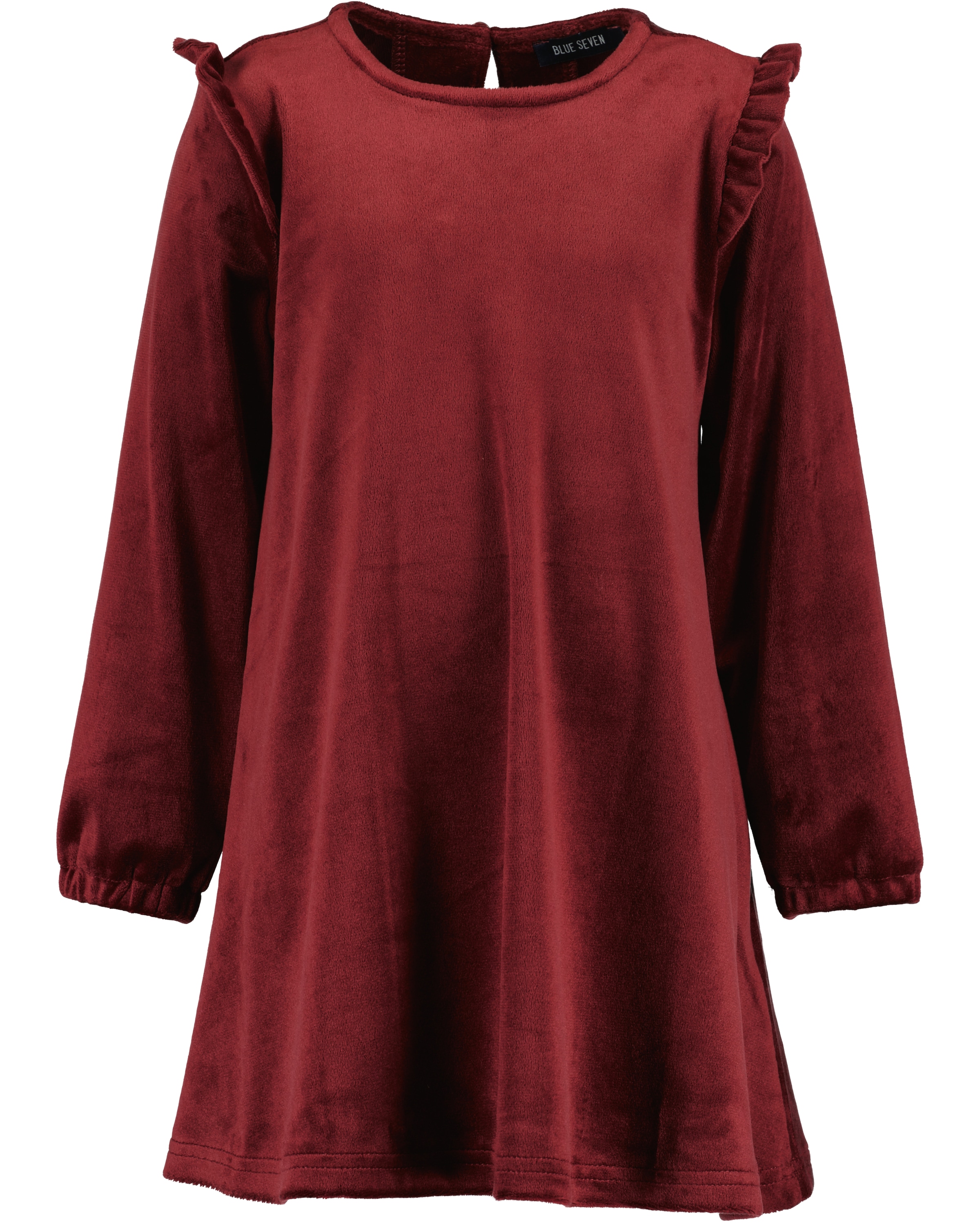 Image of Blue Seven Sweatkleid in samtiger Optik und mit süssen Rüschen
