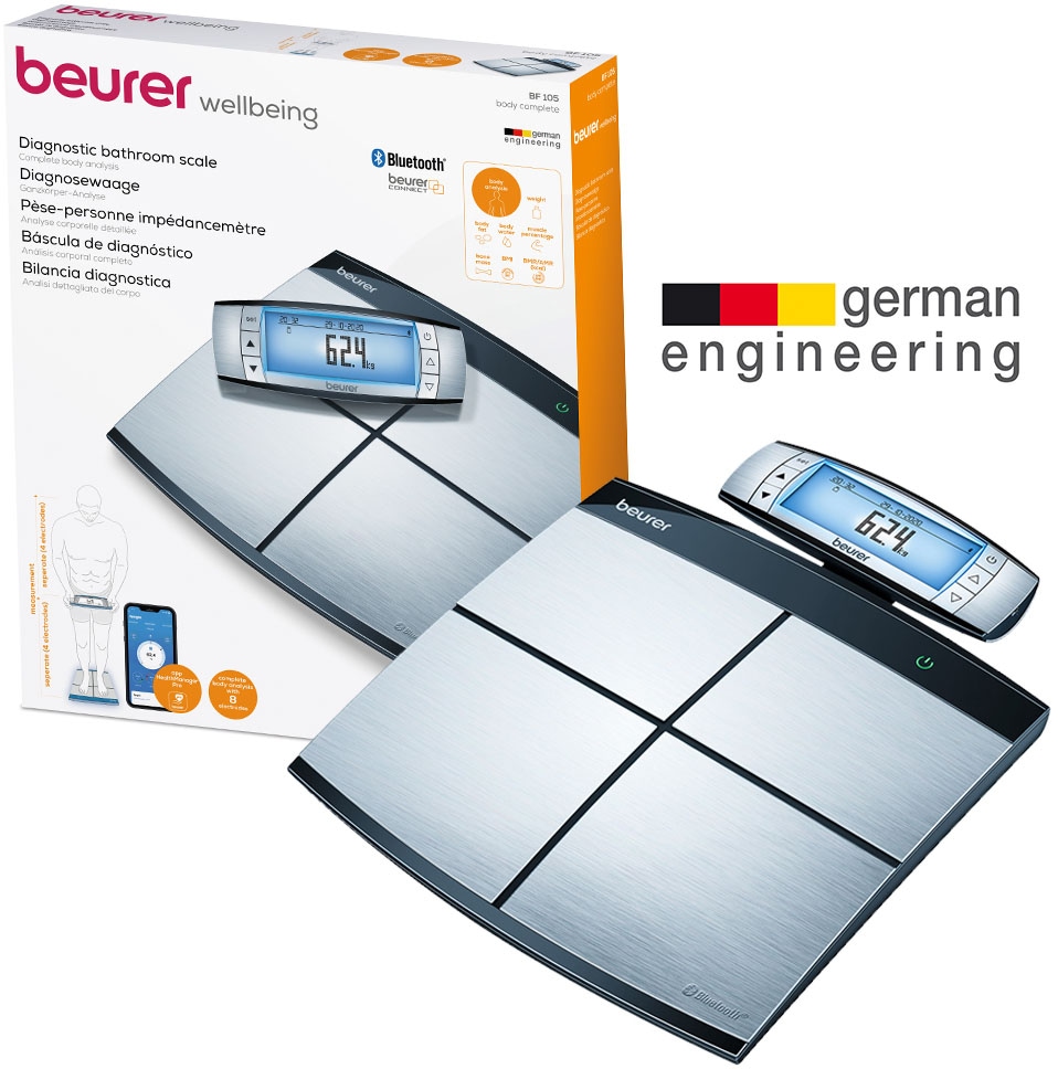 Image of BEURER Körper-Analyse-Waage "BF 105 Body Complete" Innovative Vernetzung zwischen PC, Smartphone und Waage