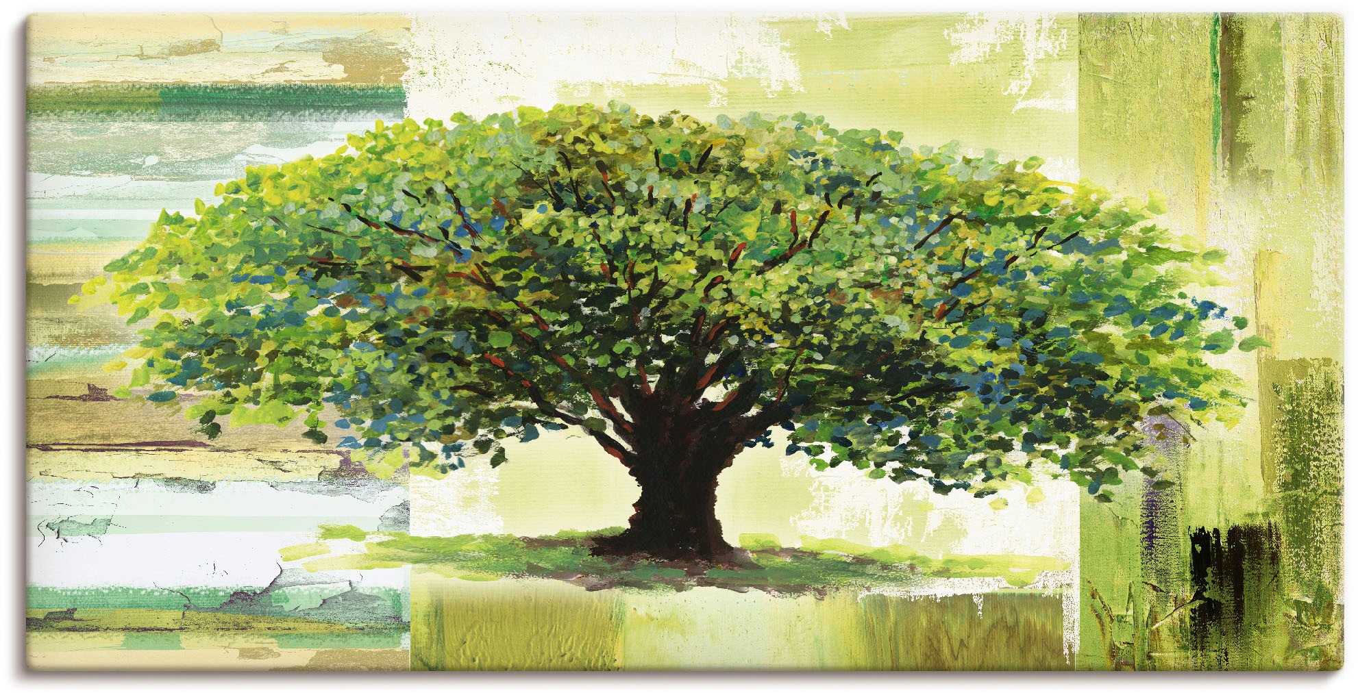 Image of Artland Leinwandbild "Frühlingsbaum auf abstraktem Hintergrund" Bäume 1 Stk. tlg. auf Holzrahmen gespannt