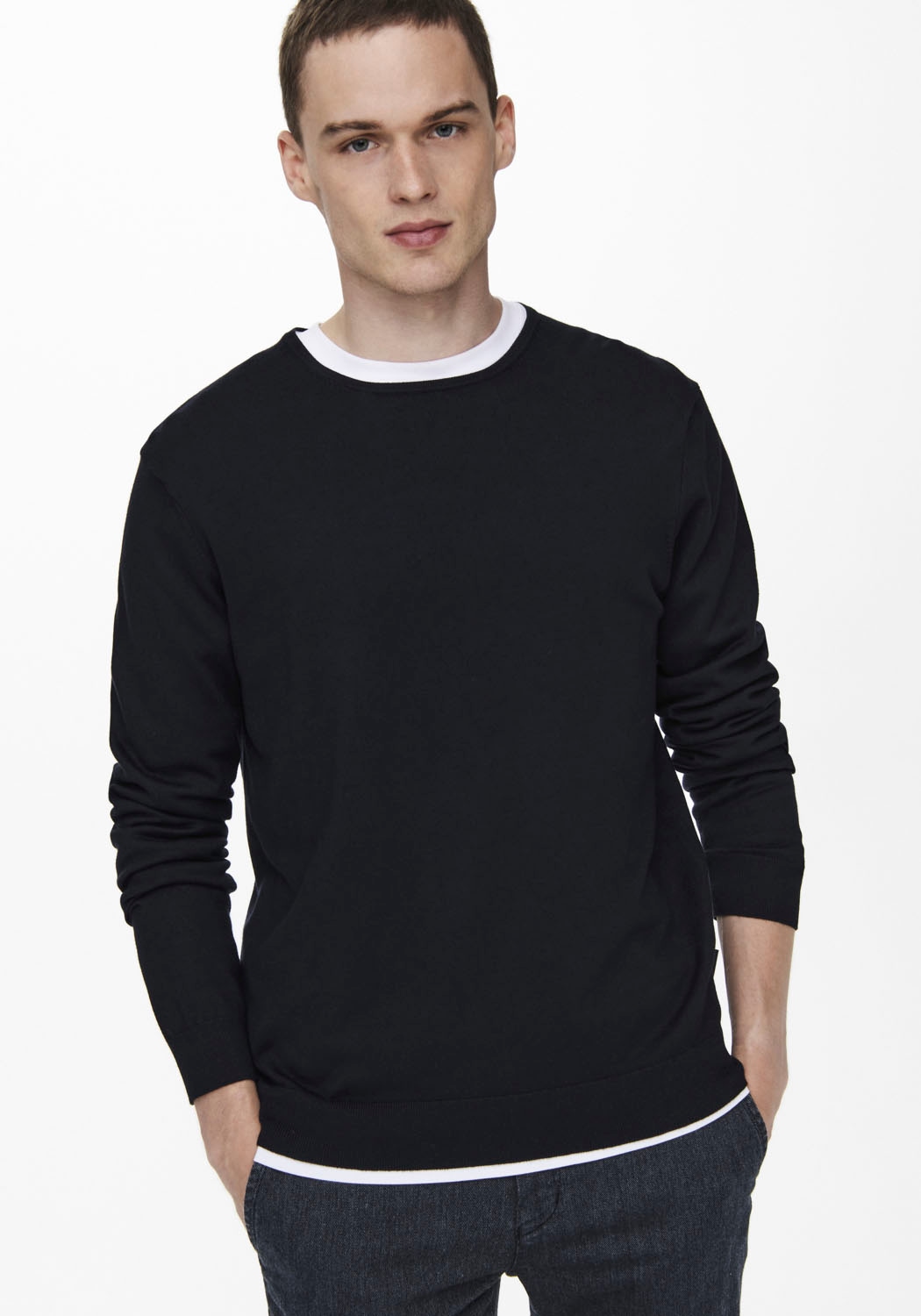 Image of ONLY & SONS Rundhalspullover "WYLER LIFE CREW KNIT"