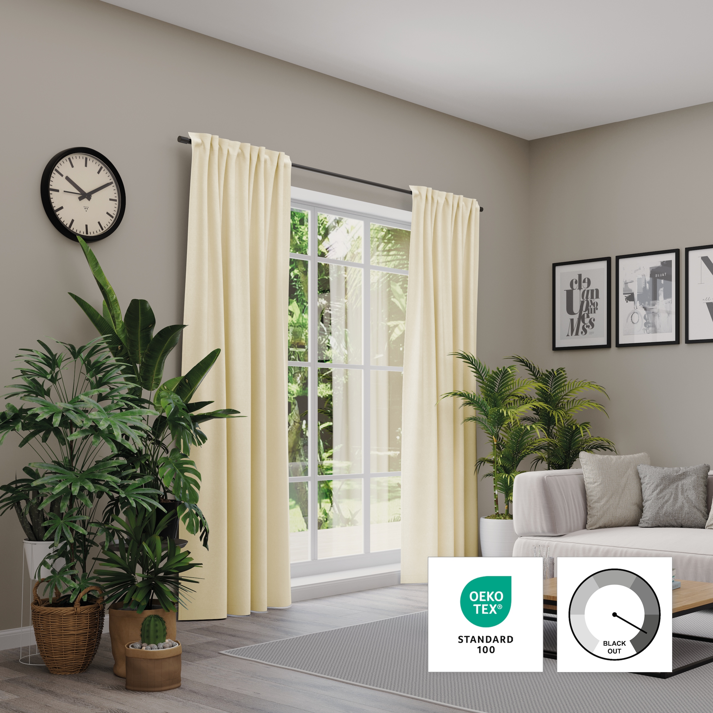 Neutex for you! Rideau sur mesure »VELVETDREAM« Bande multifonctionnelle 1 cuis tlg. Uni Blackout mit samtiger Oberfläche