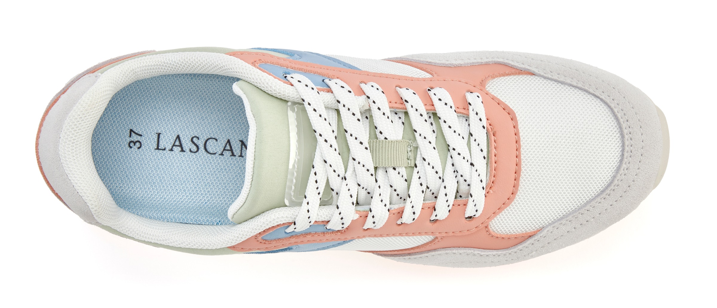 LASCANA Sneaker »Schnürschuh, Halbschuh, Freizeitschuh«, mit Lederanteil in mehrfarbiger Optik