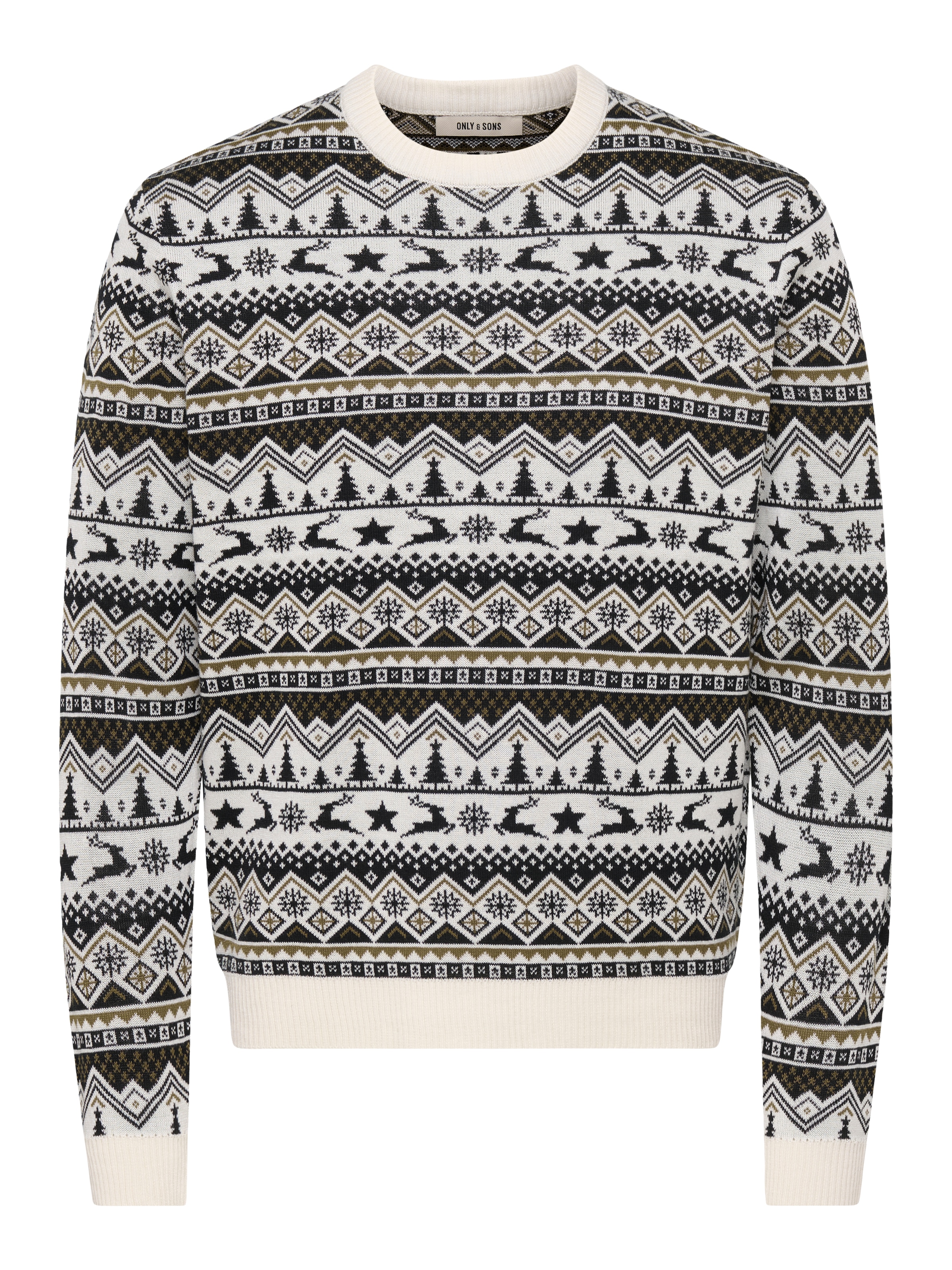 ONLY & SONS Rundhalspullover »ONSX-MAS 2 CREW REG« Weihnachten, Kunstfaser, regular fit
